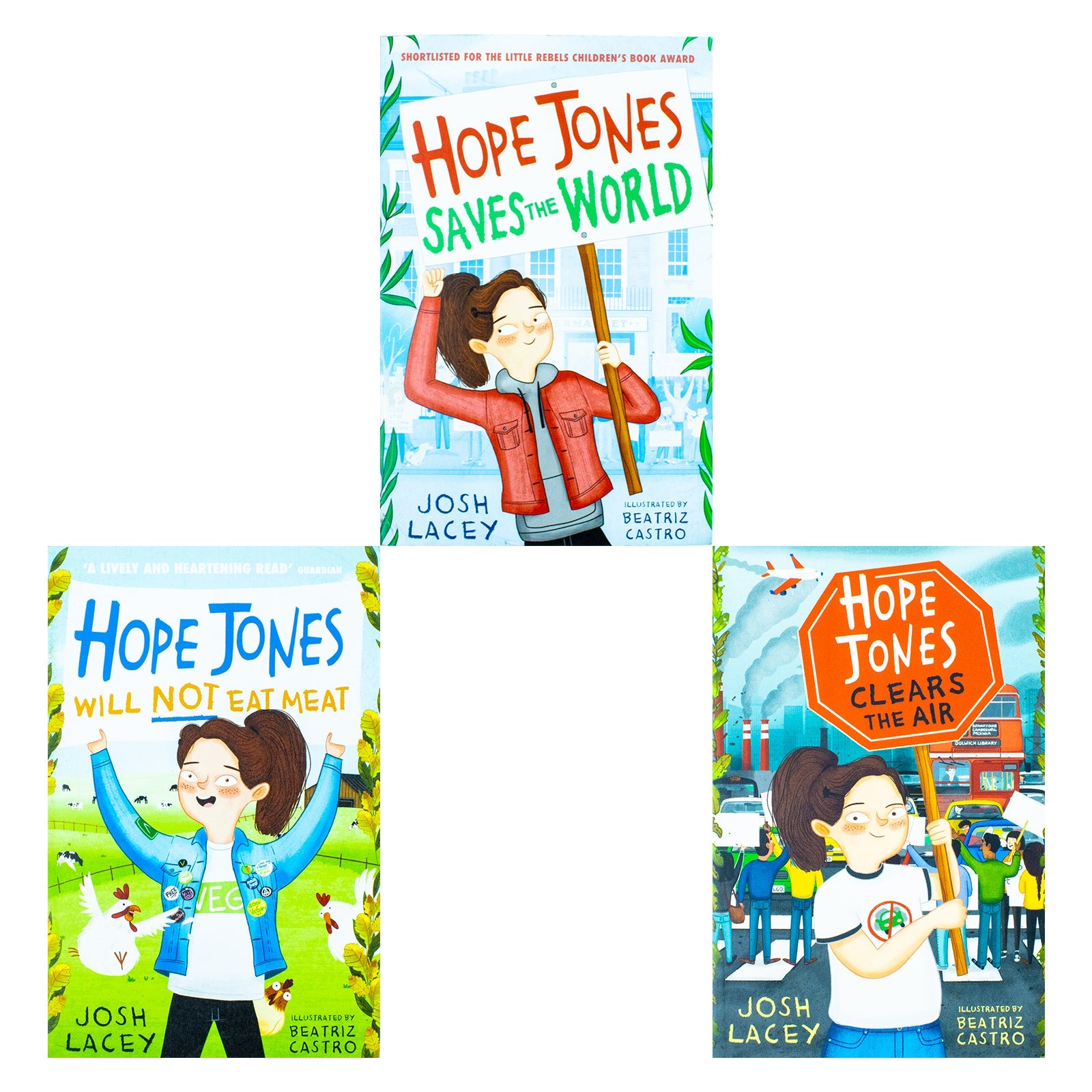 Hope Jones 3 Books Collection Set by Josh Lacey (Saves the World, Clears the Air, Will Not Eat Meat)