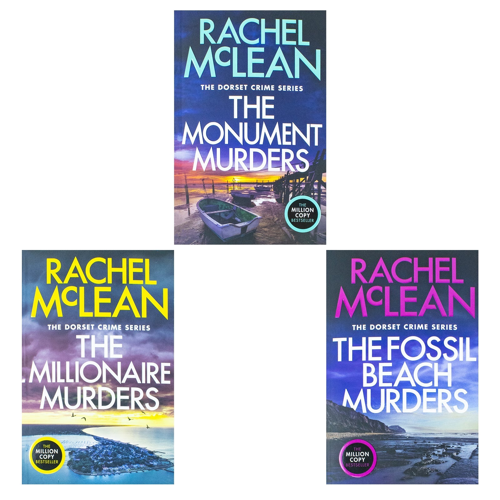 Rachel McLean Dorset Crime Series 3 Books Collection Set (Books 4-6) (The Monument Murders, The Millionaire Murders, The Fossil Beach Murders)