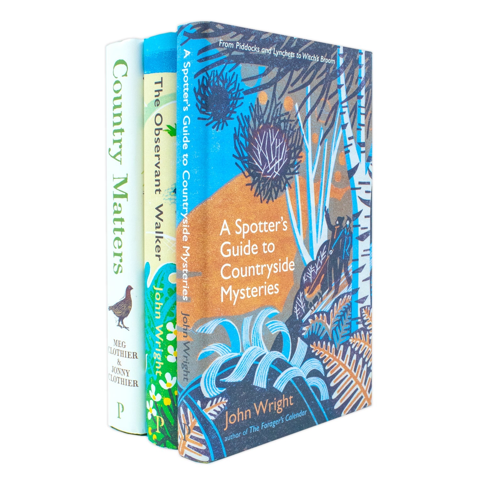 Countryside 3 Books Collection Set by John Wright, Meg Clothier, Jonny Clothier (Spotter's Guide to Countryside Mysteries, Country Matters, The Observant Walker)