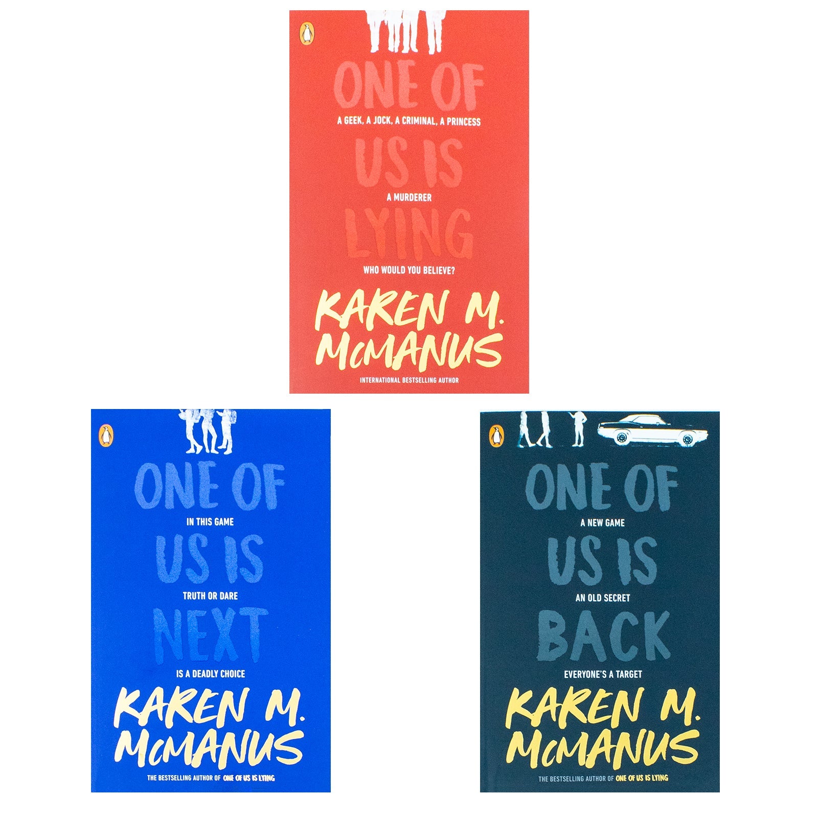 Karen M McManus Collection 3 Books Set (One of Us is Lying, One of Us is Next, One of Us is Back)
