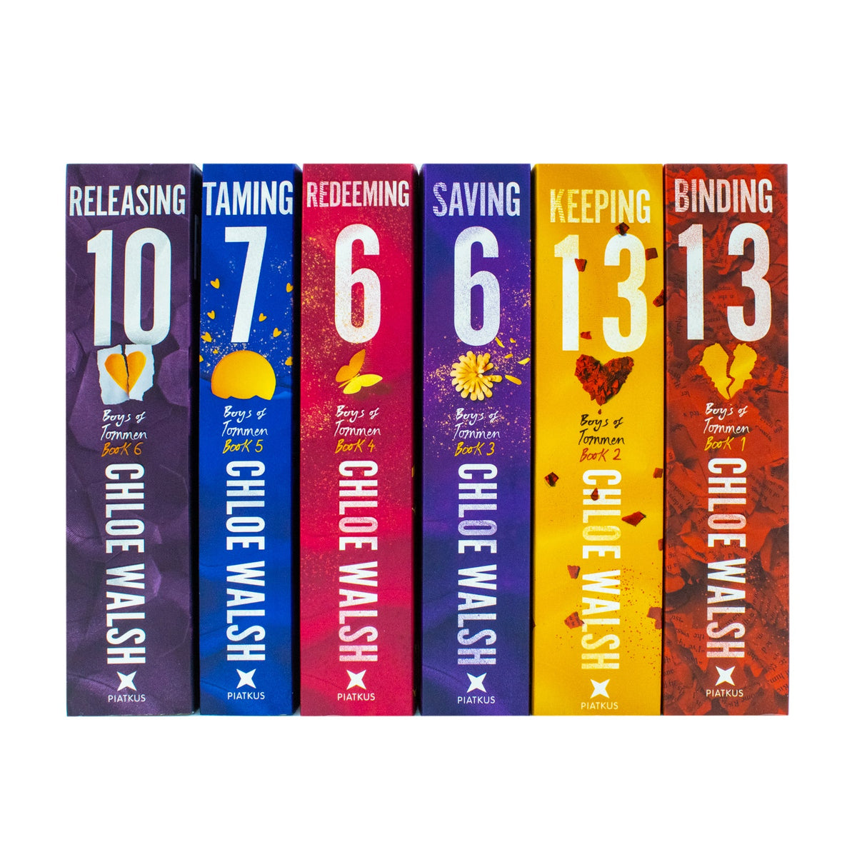 Boys of Tommen Series 6 Books Collection Set By Chloe Walsh (Binding 13, Keeping 13, Saving 6, Redeeming 6, Taming 7 and Releasing 10)
