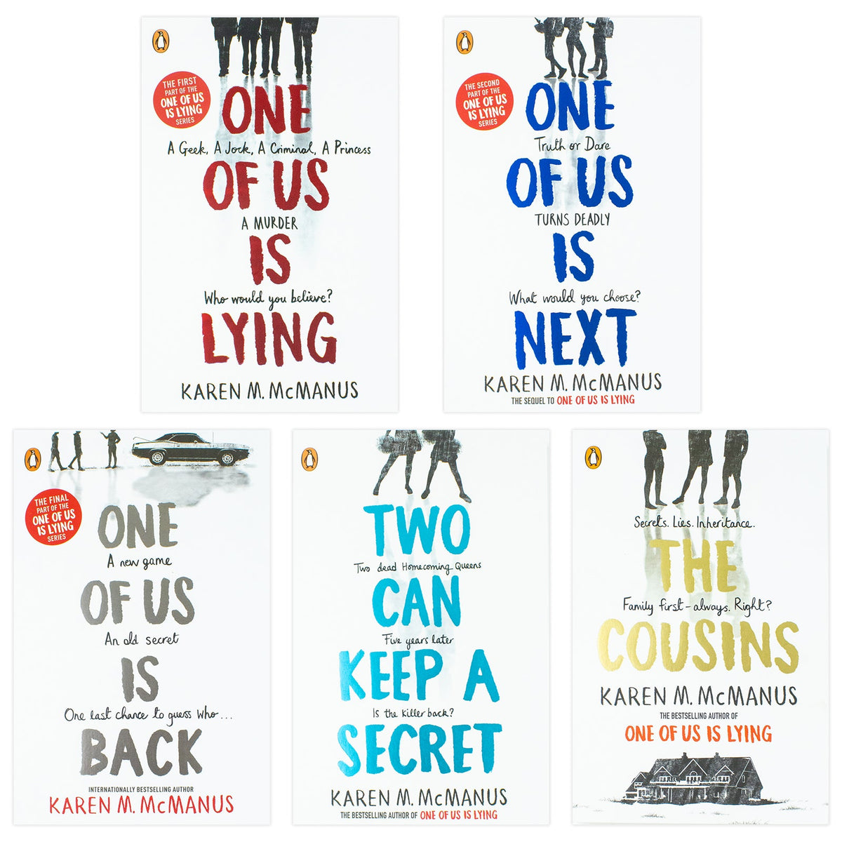 Karen M. McManus 5 Book Set - The Cousins, Two Can Keep a Secret, One of Us Is Lying Series, YA Mystery Thriller Collection for Teen & Adult Readers