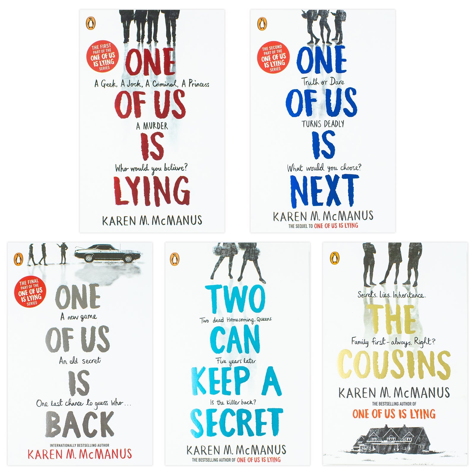 Karen M. McManus 5 Book Set - The Cousins, Two Can Keep a Secret, One of Us Is Lying Series, YA Mystery Thriller Collection for Teen & Adult Readers