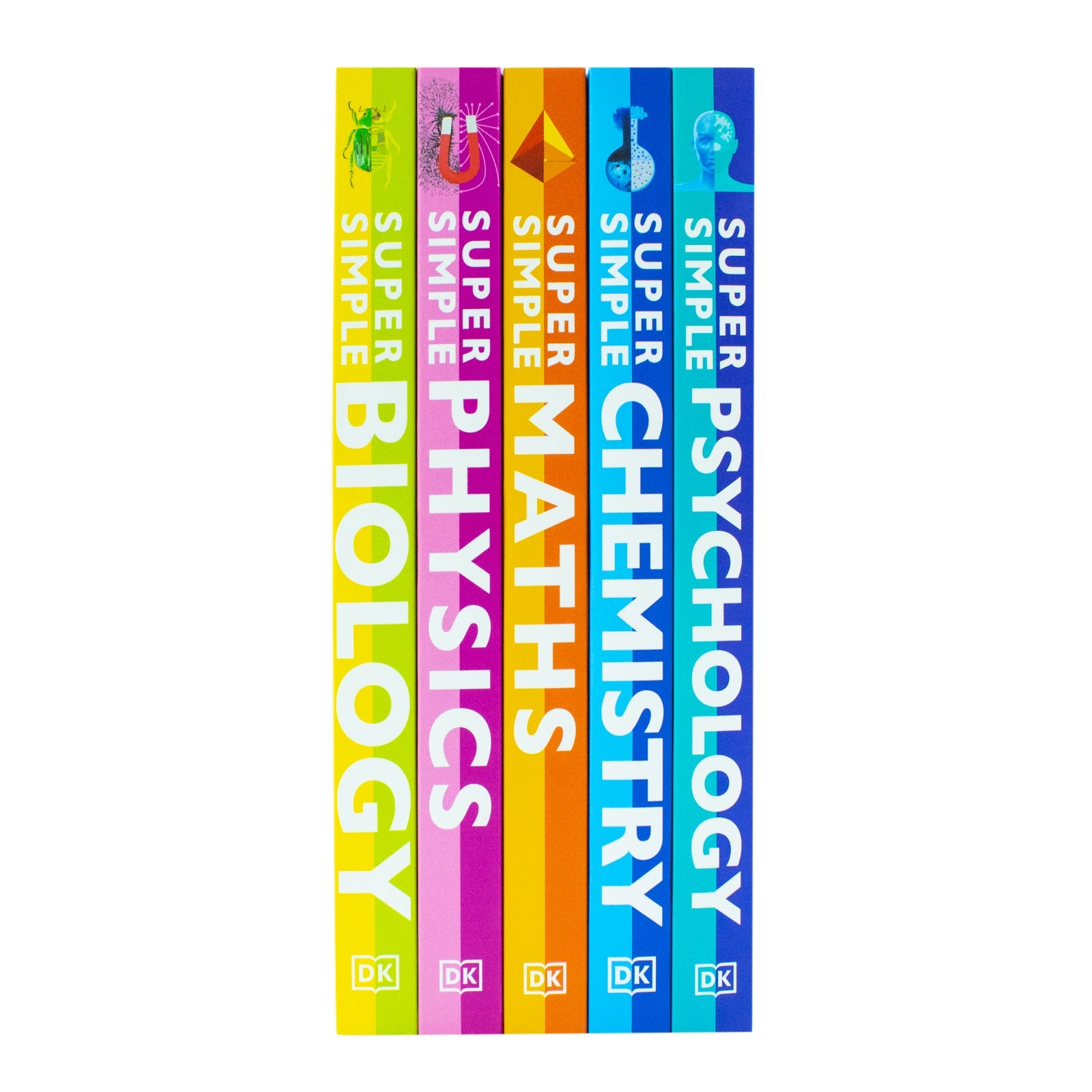 DK Super Simple Study Guide 5 Books Collection Set (Super Simple Maths, Chemistry, Physics, Biology, Psychology)
