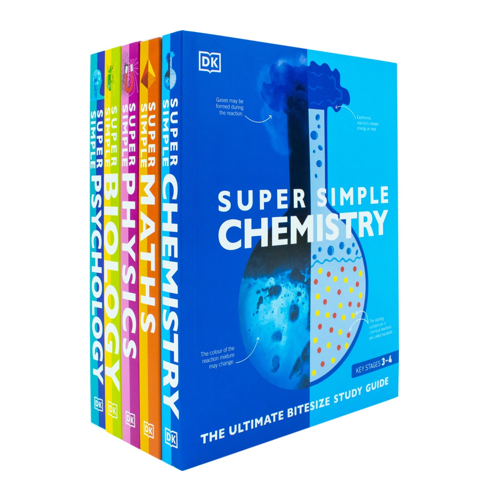 DK Super Simple Study Guide 5 Books Collection Set (Super Simple Maths, Chemistry, Physics, Biology, Psychology)