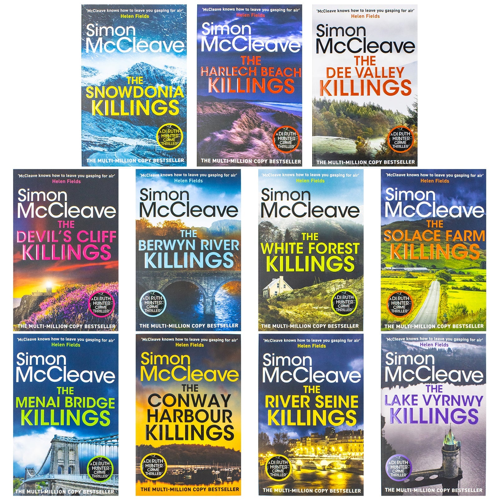 DI Ruth Hunter Series 1-11 Books Collection Set By Simon McCleave (The Snowdonia Killings, The Harlech Beach, The Dee Valley, Devil's Cliffs, The Berwyn River, White Forest and MORE)