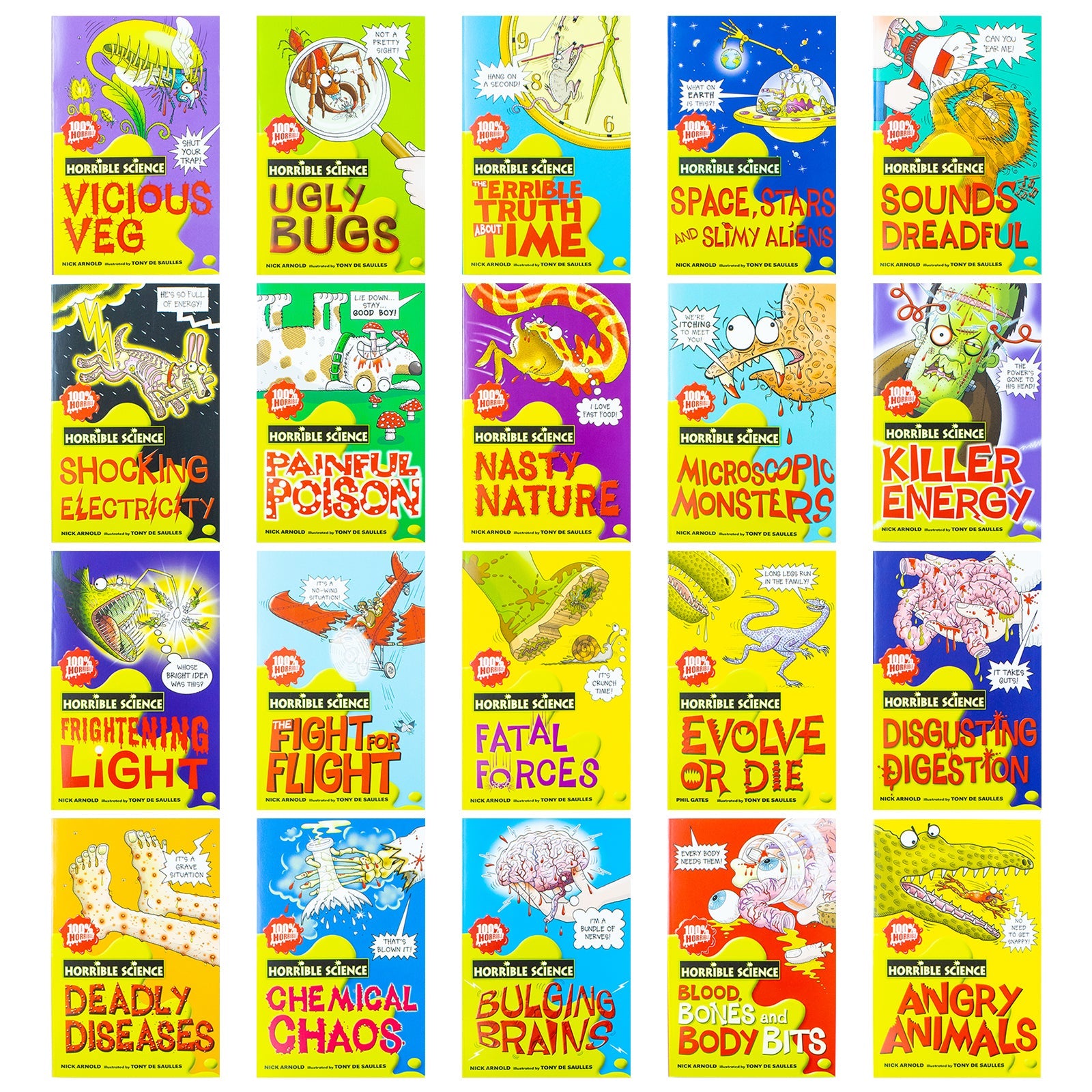 Horrible Science Bulging Box of Books Collection – 20-Book Set by Nick Arnold | Fun & Educational Science Series for Kids & Young Readers