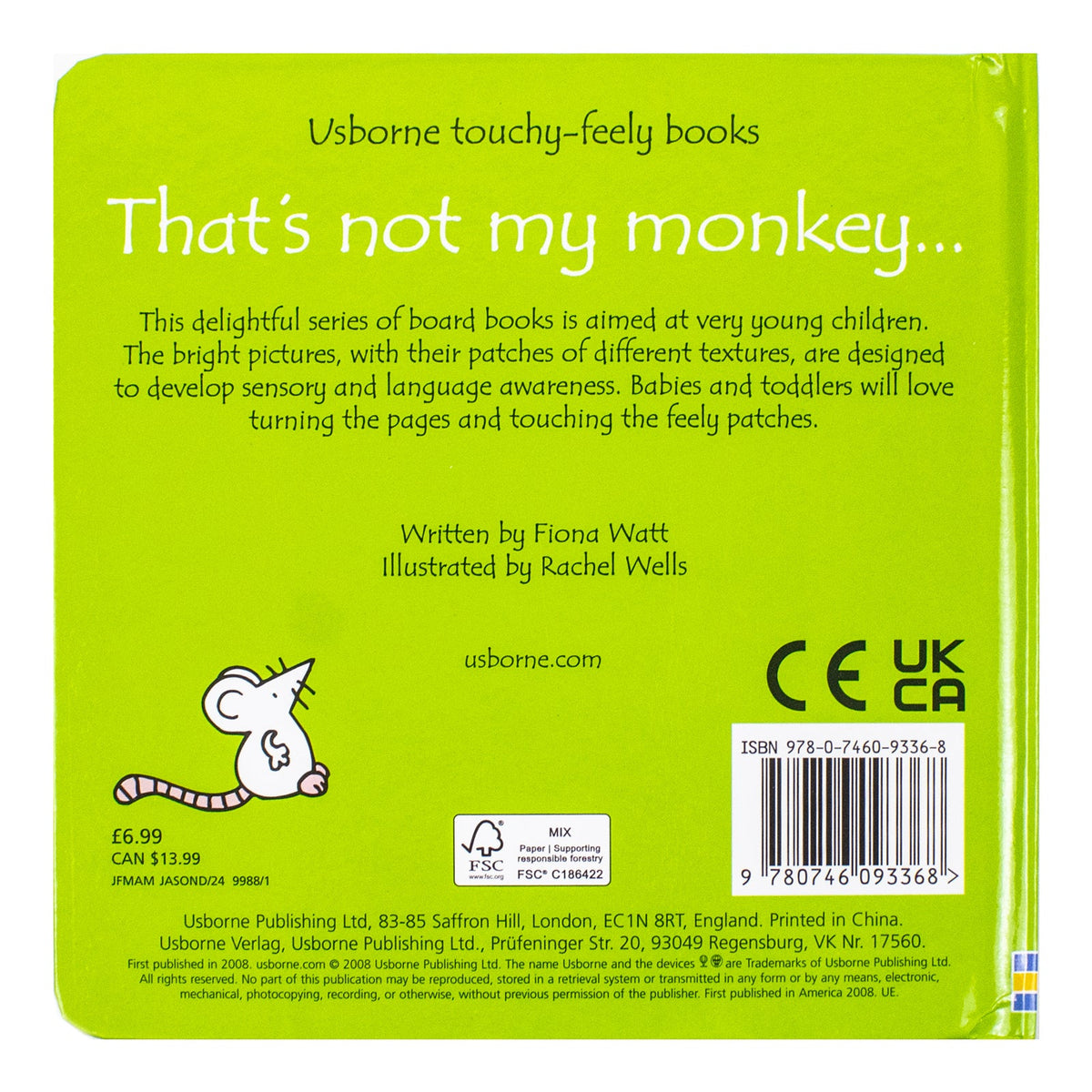 That's Not My Monkey (Usborne Touchy-Feely Board Books) By Fiona Watt