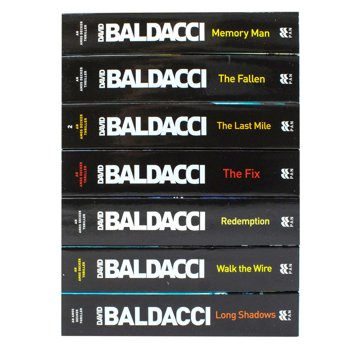 David Baldacci Amos Decker 7 Book Set - Memory Man, Last Mile, Fix, Fallen, Redemption, Walk the Wire, Long Shadows - Crime, Thriller, Mystery Series
