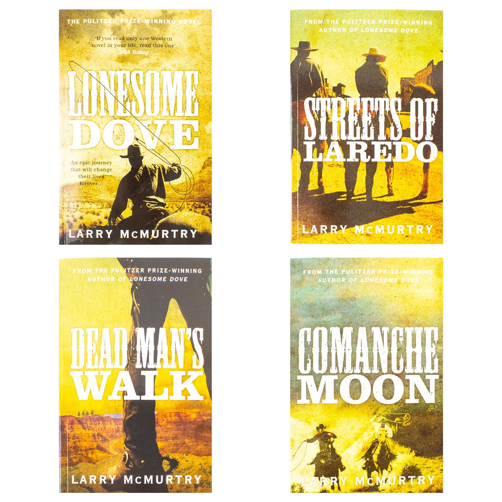 Lonesome Dove Series 4 Books Collection (Lonesome Dove, Streets of Laredo, Dead Man's Walk and Comanche Moon)