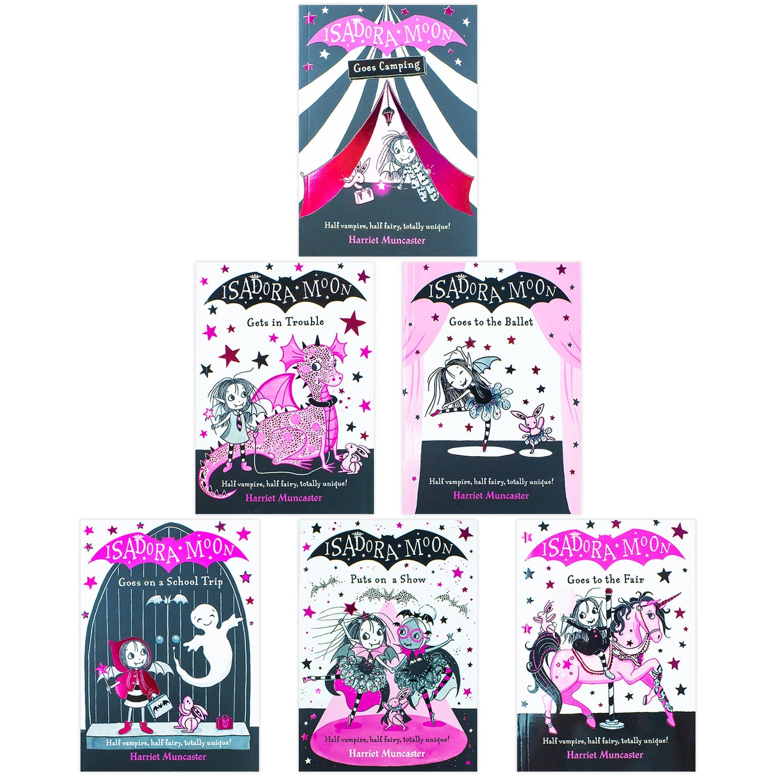 Harriet Muncaster’s Isadora Moon 7-Book Series | Magical Children's Fiction & Fun Adventures – School Trip, Camping, Magic Pox & More!