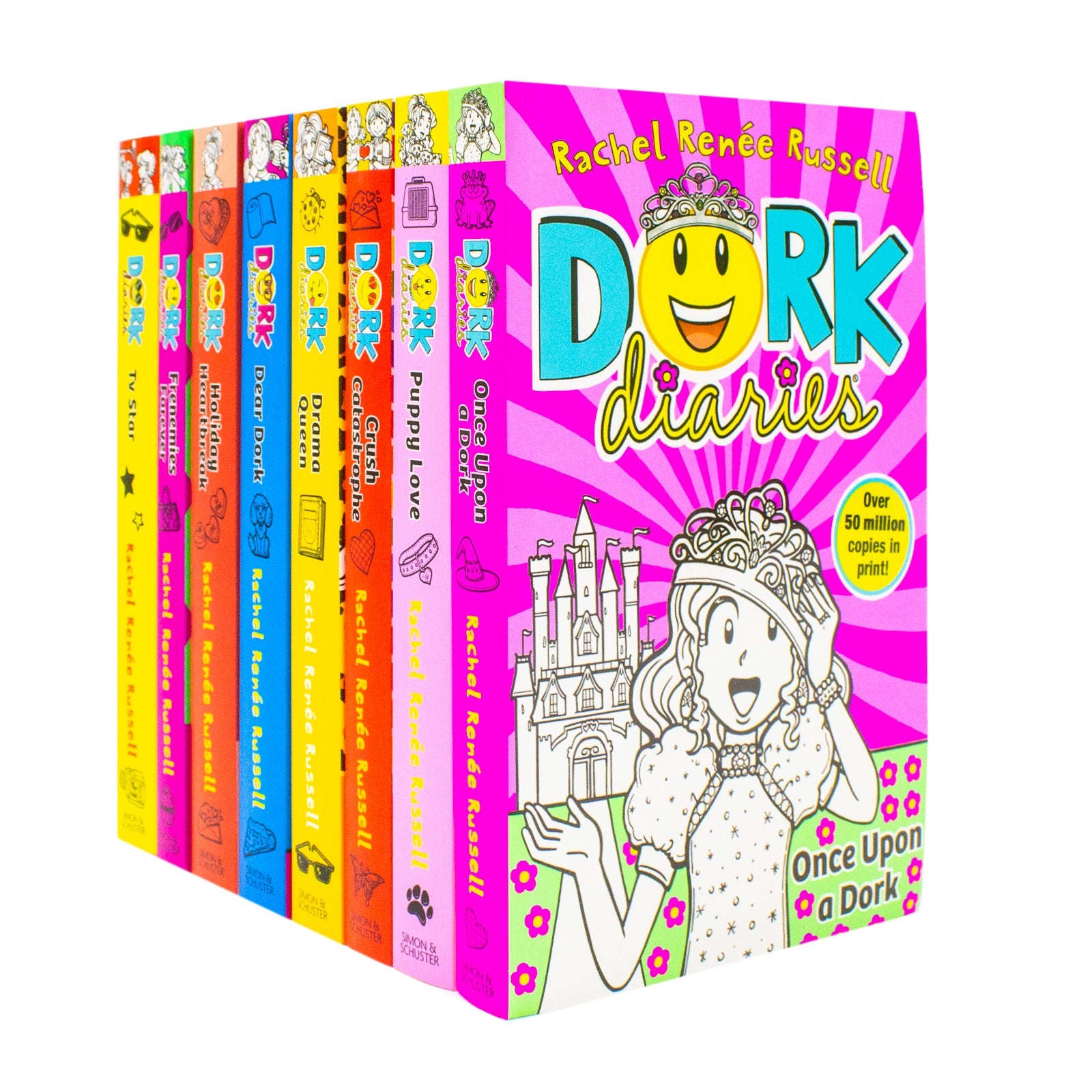 Dork Diaries 8 Book Collection Set (TV Star, Frenemies Forever, Holiday Heartbreak, Dear Dork, Drama Queen, Crush Catastrophe, Puppy Love, Once Upon A Dork) | Paperback