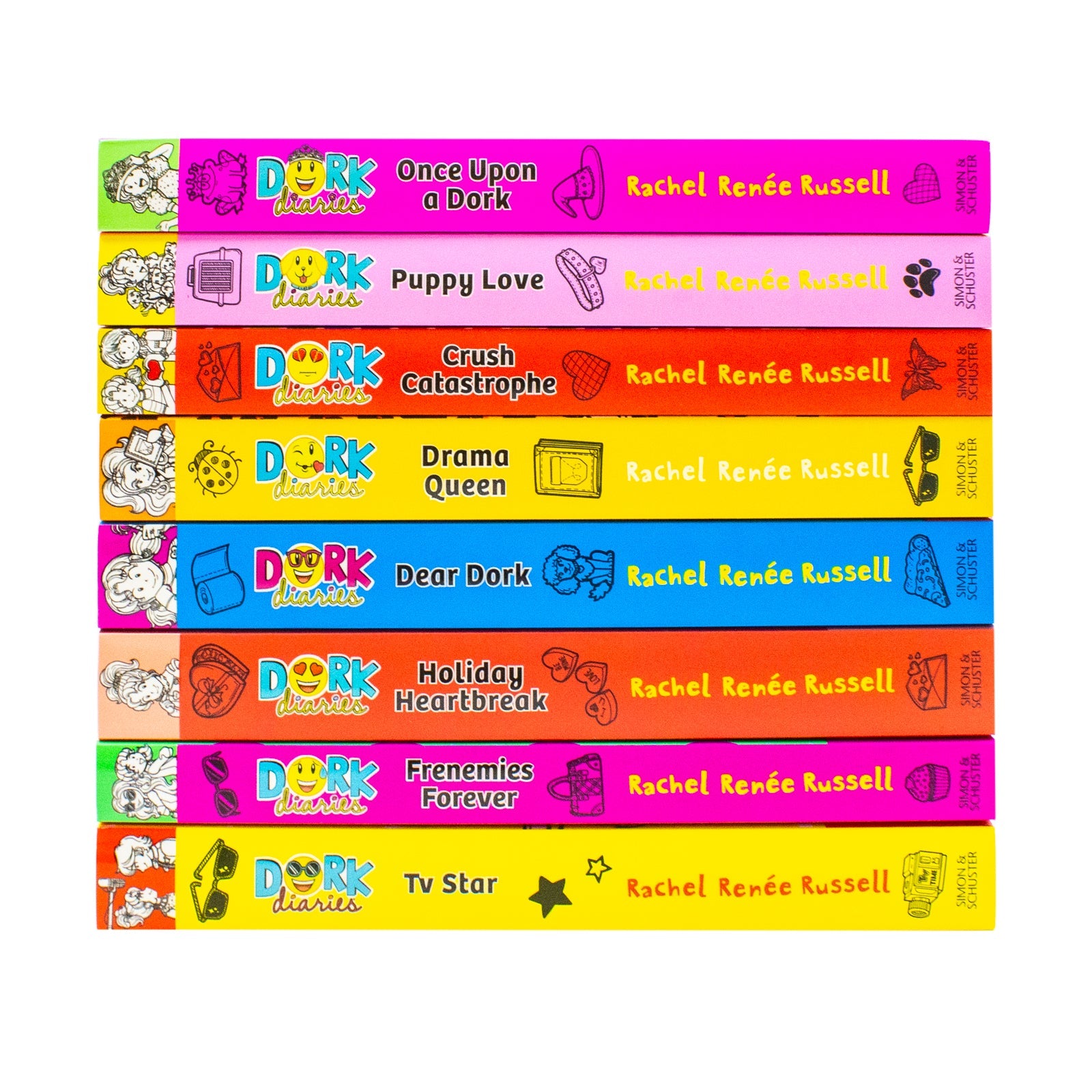 Dork Diaries 8 Book Collection Set (TV Star, Frenemies Forever, Holiday Heartbreak, Dear Dork, Drama Queen, Crush Catastrophe, Puppy Love, Once Upon A Dork) | Paperback