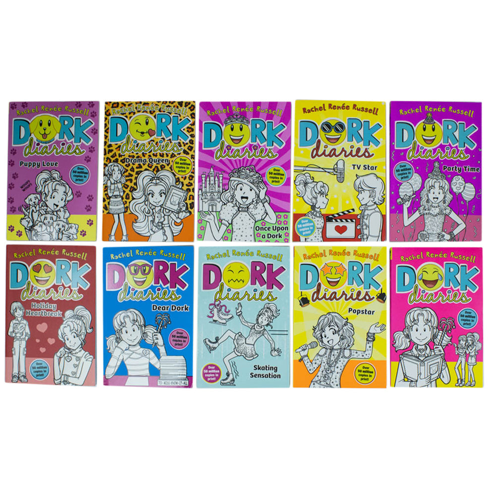 Dork Diaries 10 Book Collection Set by Rachel Renee Russell – Children's Diary Series Packed with Humor, Fun Stories, and Adventures