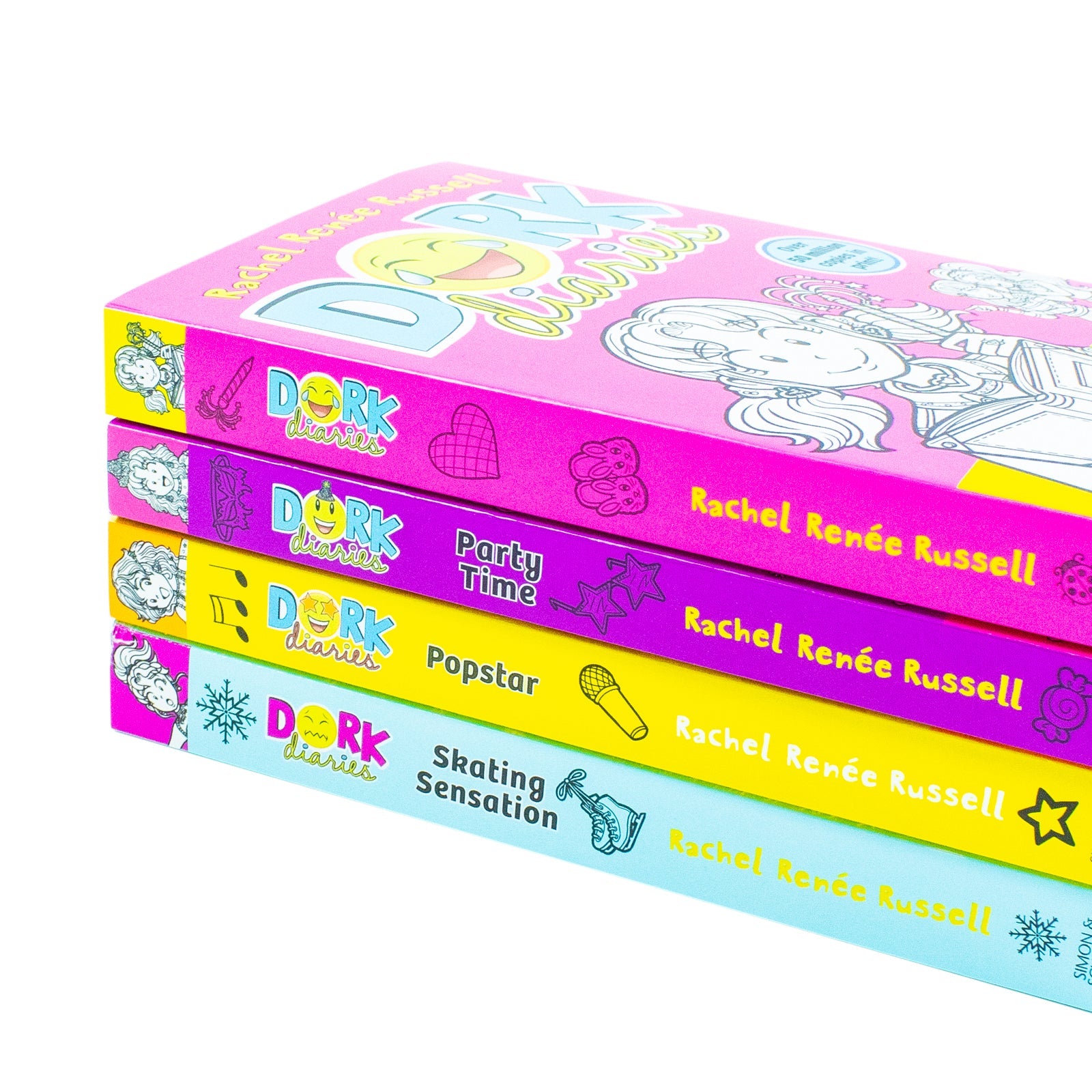 Dork Diaries Series (Book 1-4) By Rachel Renee Russell 4 Books Collection Set