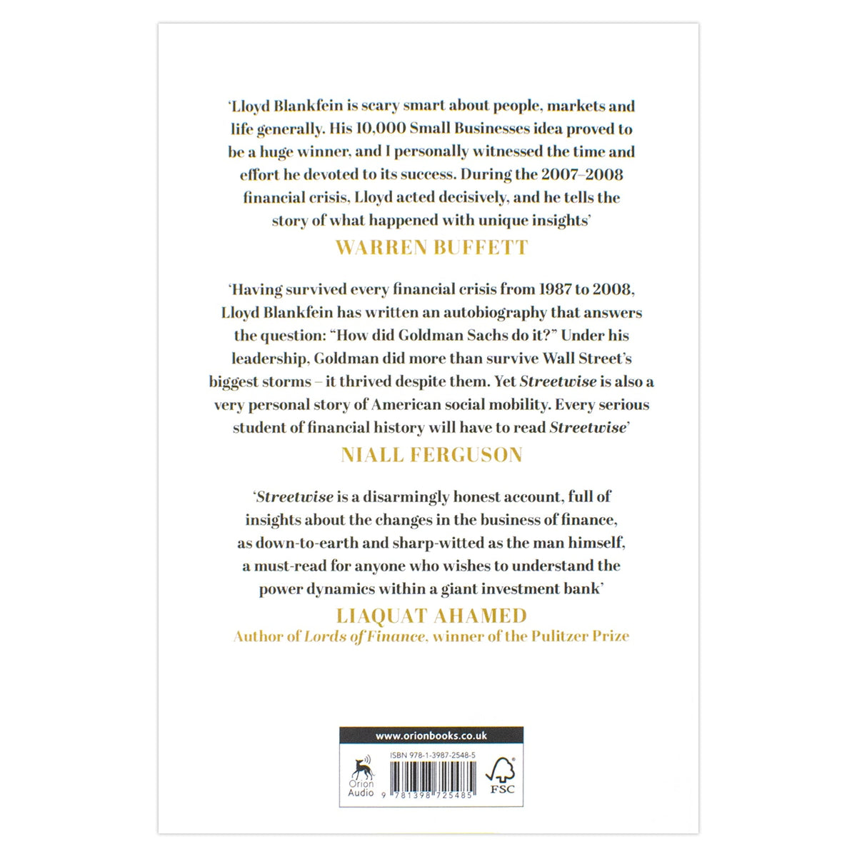 Streetwise: Getting To and Through Goldman Sachs by Lloyd Blankfein