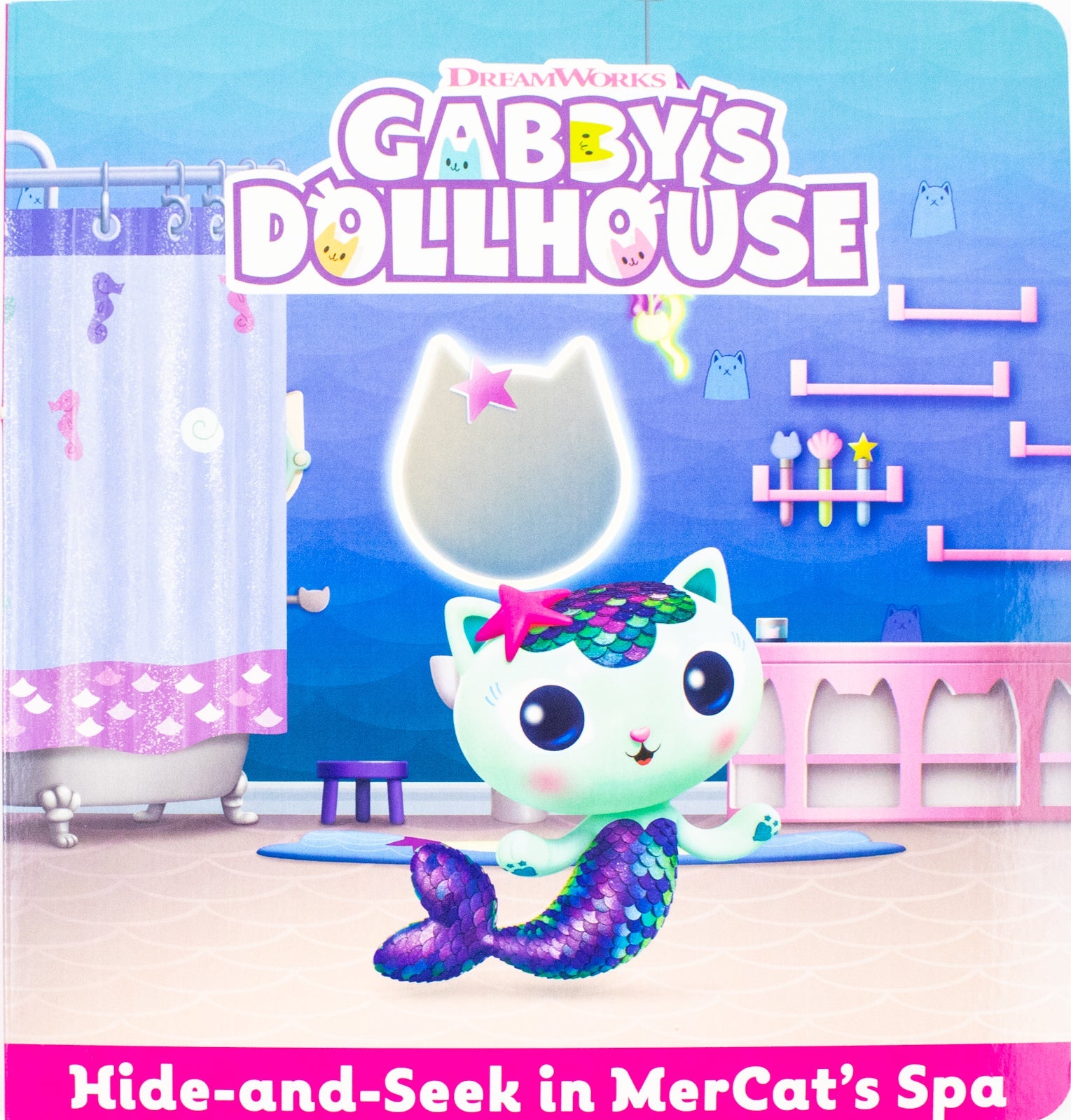 Gabby’s Dollhouse Hide-and-Seek 4 Books Collection Set - In Baby Box’s Craft Room, MerCat’s Spa, DJ Catnip’s Music Room and In Cakey Cat’s Kitchen | Board book