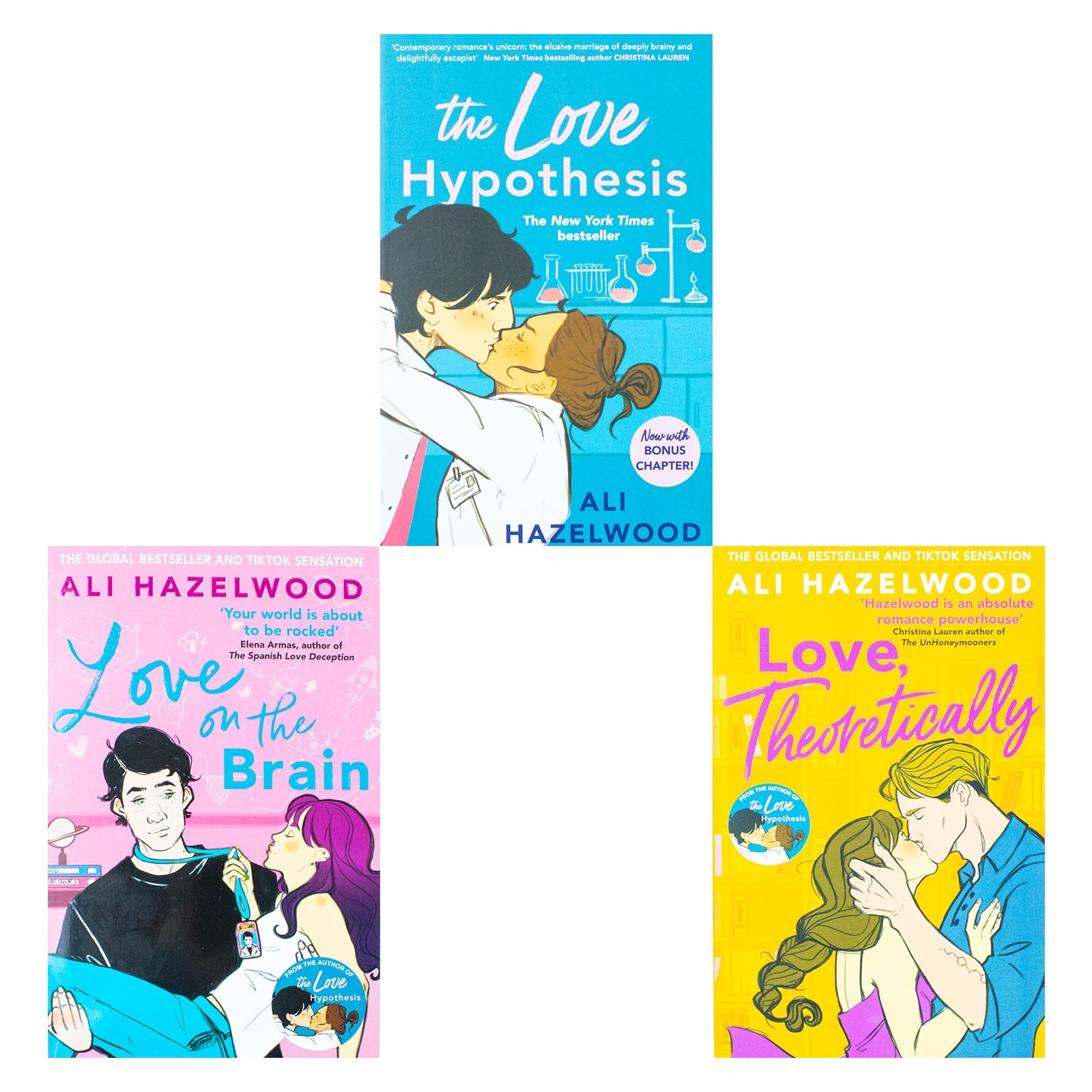 Ali Hazelwood Collection 3 Book Set ( Love Theoretically, The Love Hypothesis, Love On The Brain )