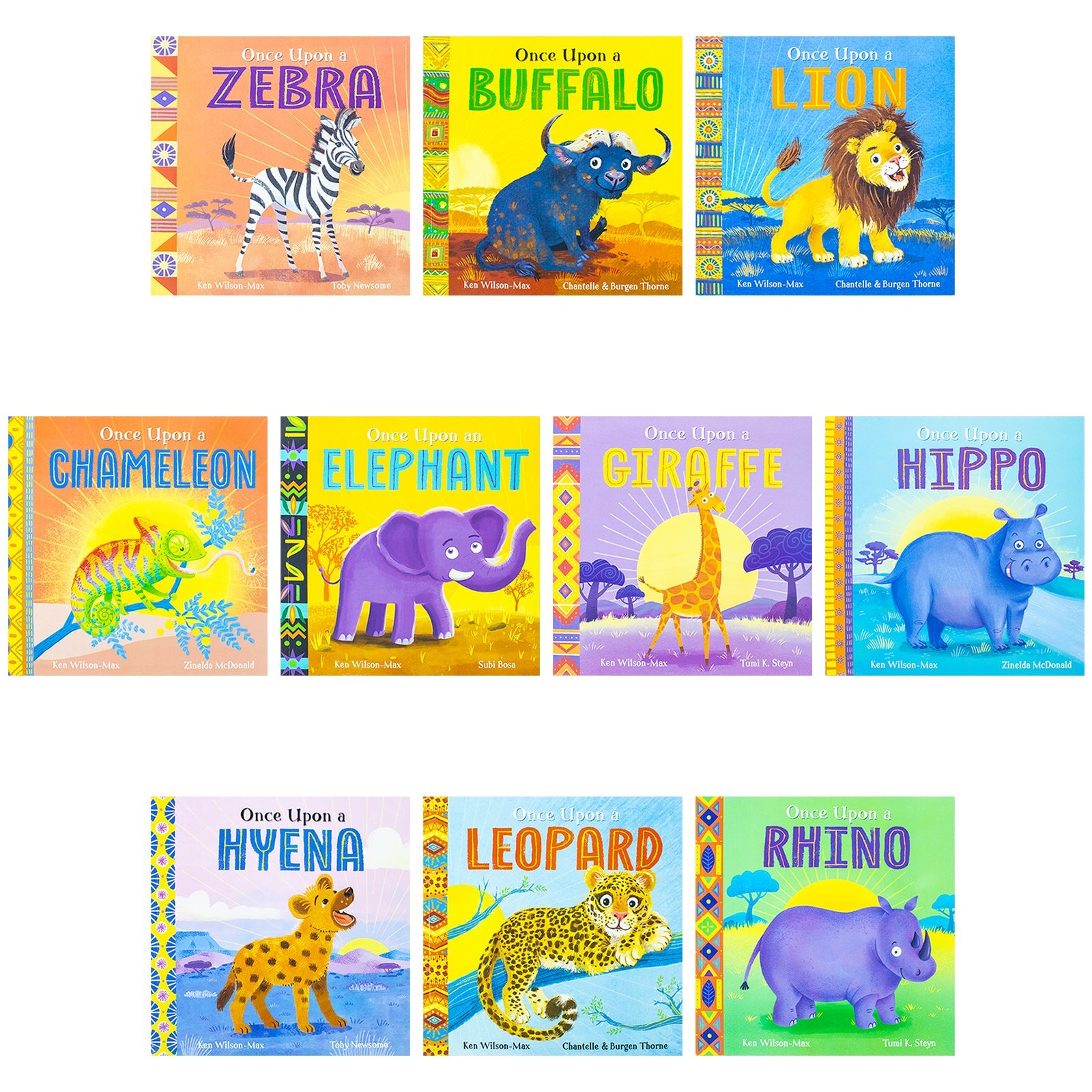 African Tales 10 Books Collection ( Lion, Buffalo, Chameleon, Elephant, Giraffe, Hippo, Hyena, Leopard, Rhino, Zebra )