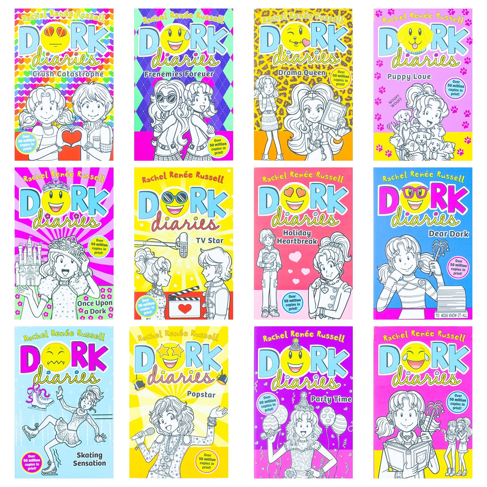 Dork Diaries 12-Book Collection by Rachel Renée Russell | Books 1–12 Including Party Time, Pop Star, Holiday Heartbreak & More for Tween Girls