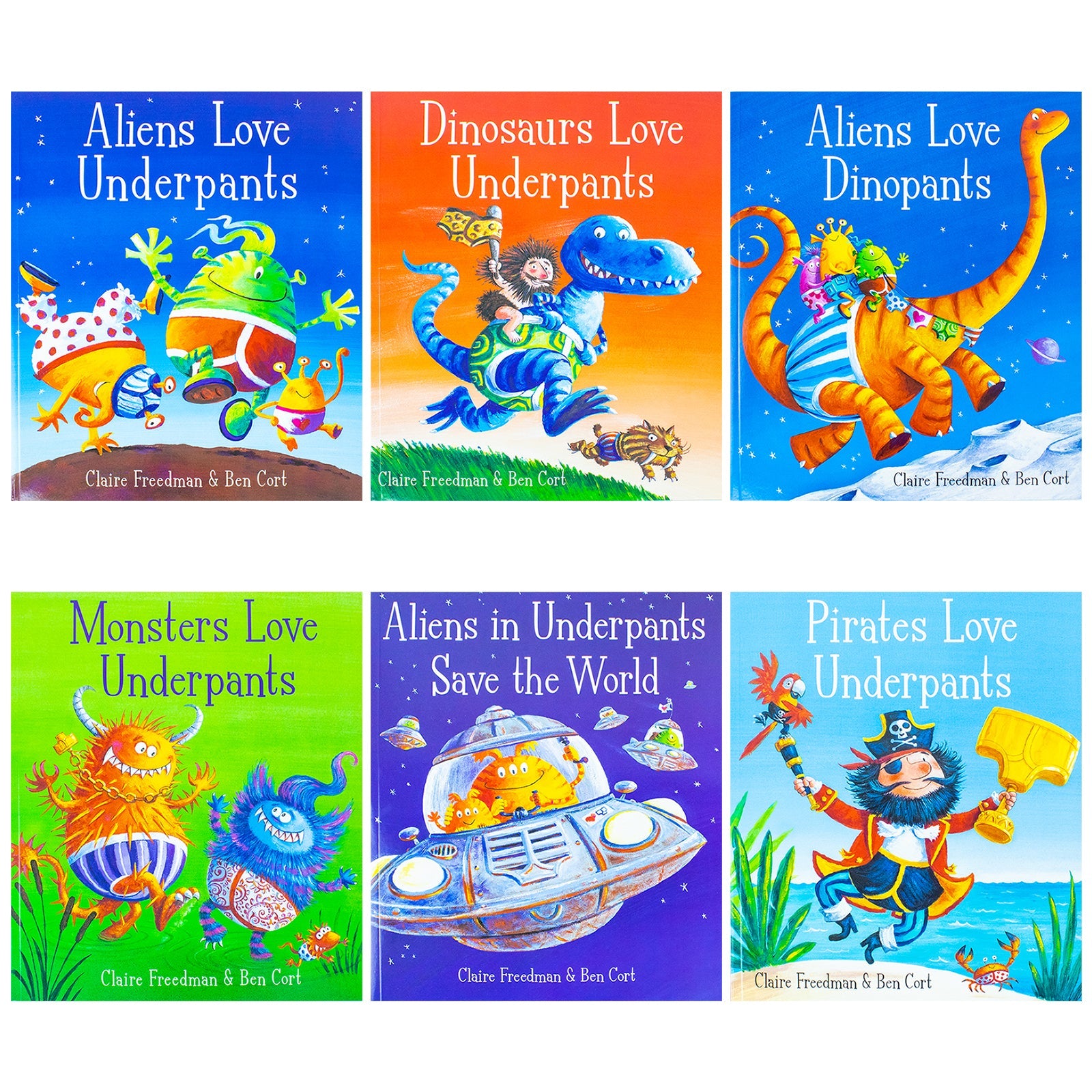 Aliens Love Underpants Collection 6 Childrenās Picture Books Set by Claire Freedman | Pirates, Dinosaurs, Monsters, Fun Stories, Early Reading