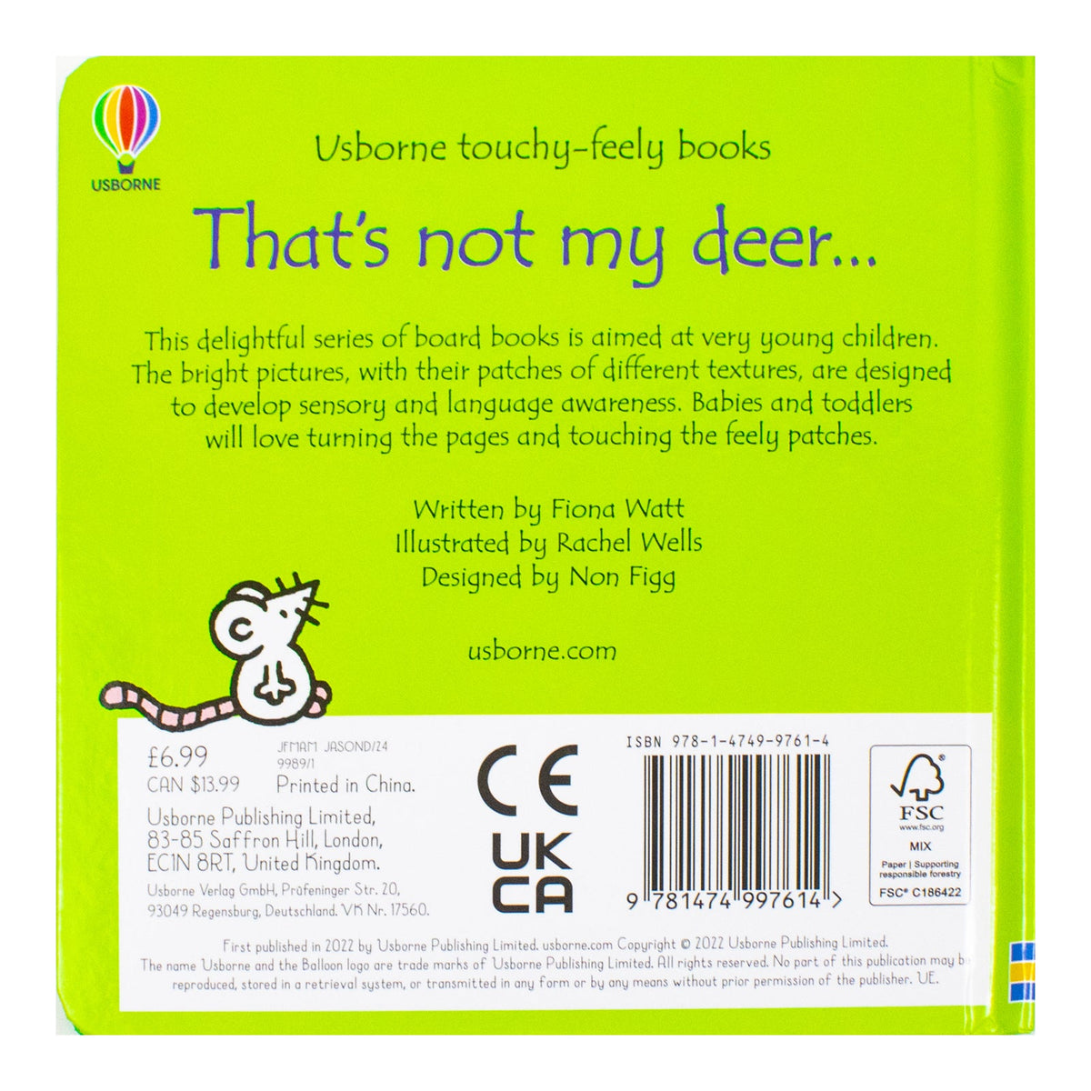 Usborne Touchy-feely That's Not My Deer By Fiona Watt