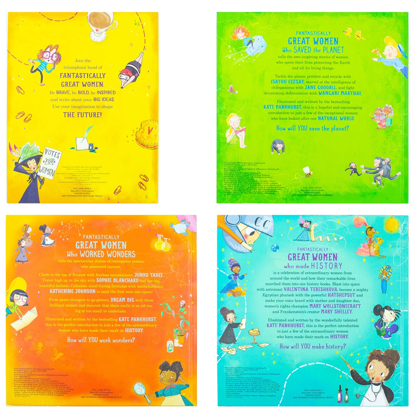 Fantastically Great Women 4 Books Collection Boxed Set By Kate Pankhurst (Who Saved the Planet, Who Worked Wonders, Who Made History, A Big Ideas Notebook)