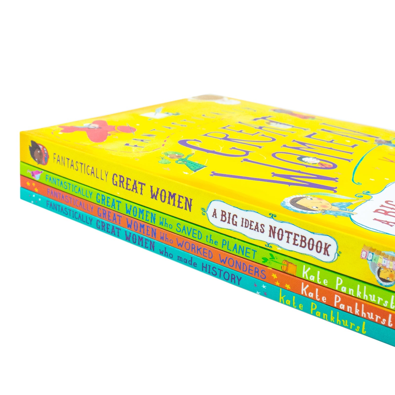 Fantastically Great Women 4 Books Collection Boxed Set By Kate Pankhurst (Who Saved the Planet, Who Worked Wonders, Who Made History, A Big Ideas Notebook)