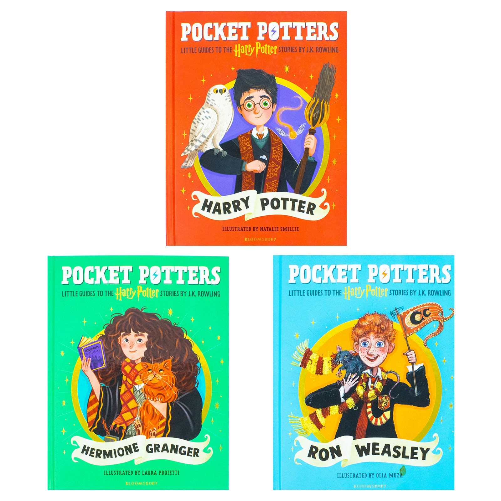 Harry Potter Pocket Potters 3 Books Collection Set Hardback (Harry Potter, Ron Weasley and Hermione Granger)- Little Guides to the Harry Potter Stories J.K. Rowling Bestsellers
