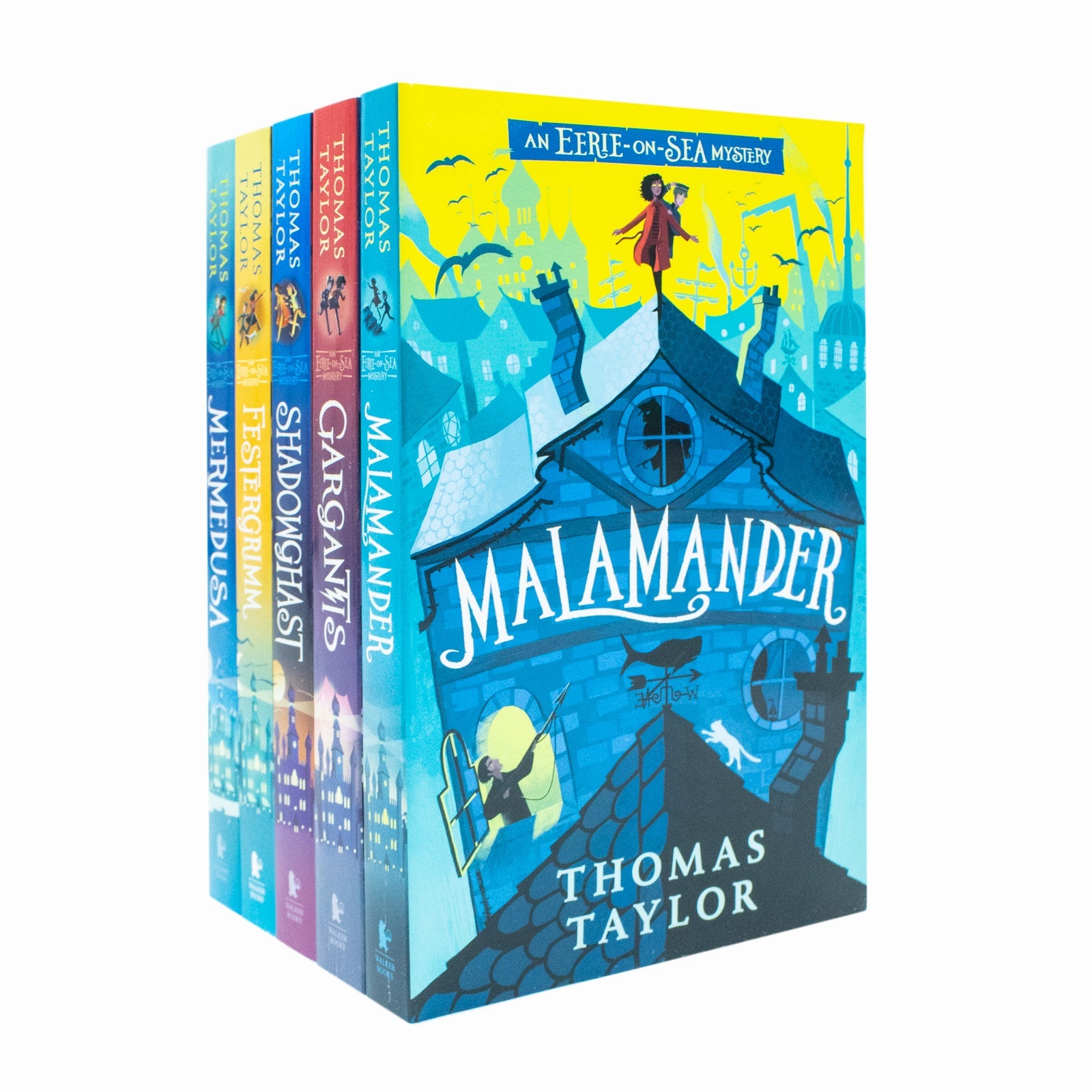 An Eerie-on-Sea Mystery Series 5 Book Set by Thomas Taylor – Malamander, Gargantis, Shadowghast, Festergrimm, Mermedusa – Kids Adventure Fiction