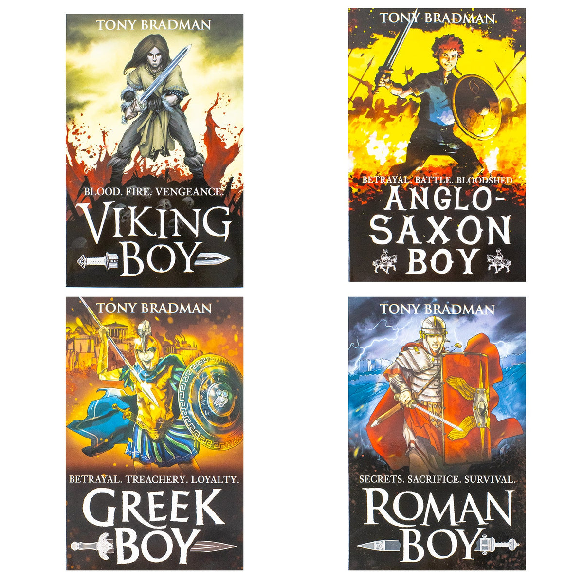 Viking Boy Series 4 Books Collection Set by Tony Bradman (Viking Boy, Greek Boy, Anglo-Saxon Boy & Roman Boy) | Paperback