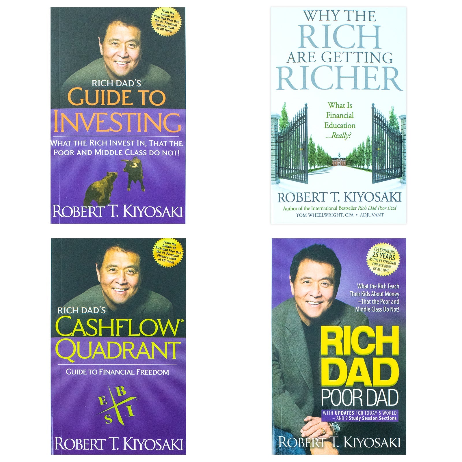 Robert T. Kiyosaki 4 Books Collection Set (Rich Dad Poor Dad, Cashflow Quadrant, Guide to Investing, Why the Rich are getting Richer)