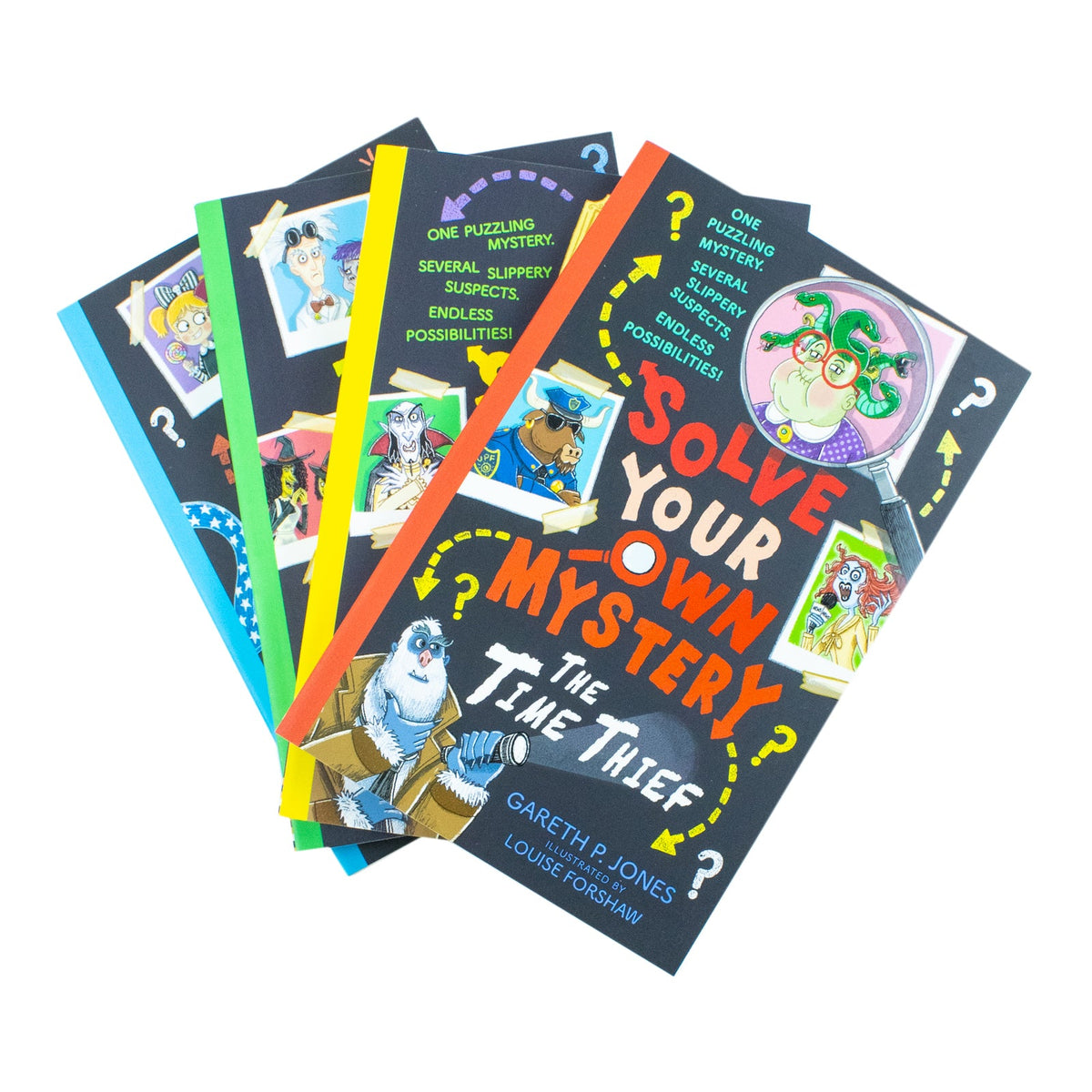 Solve Your Own Mystery Collection 4 Books Set by Gareth P Jones (The Monster Maker, The Time Thief, The Missing Magic, The Transylvanian Express)