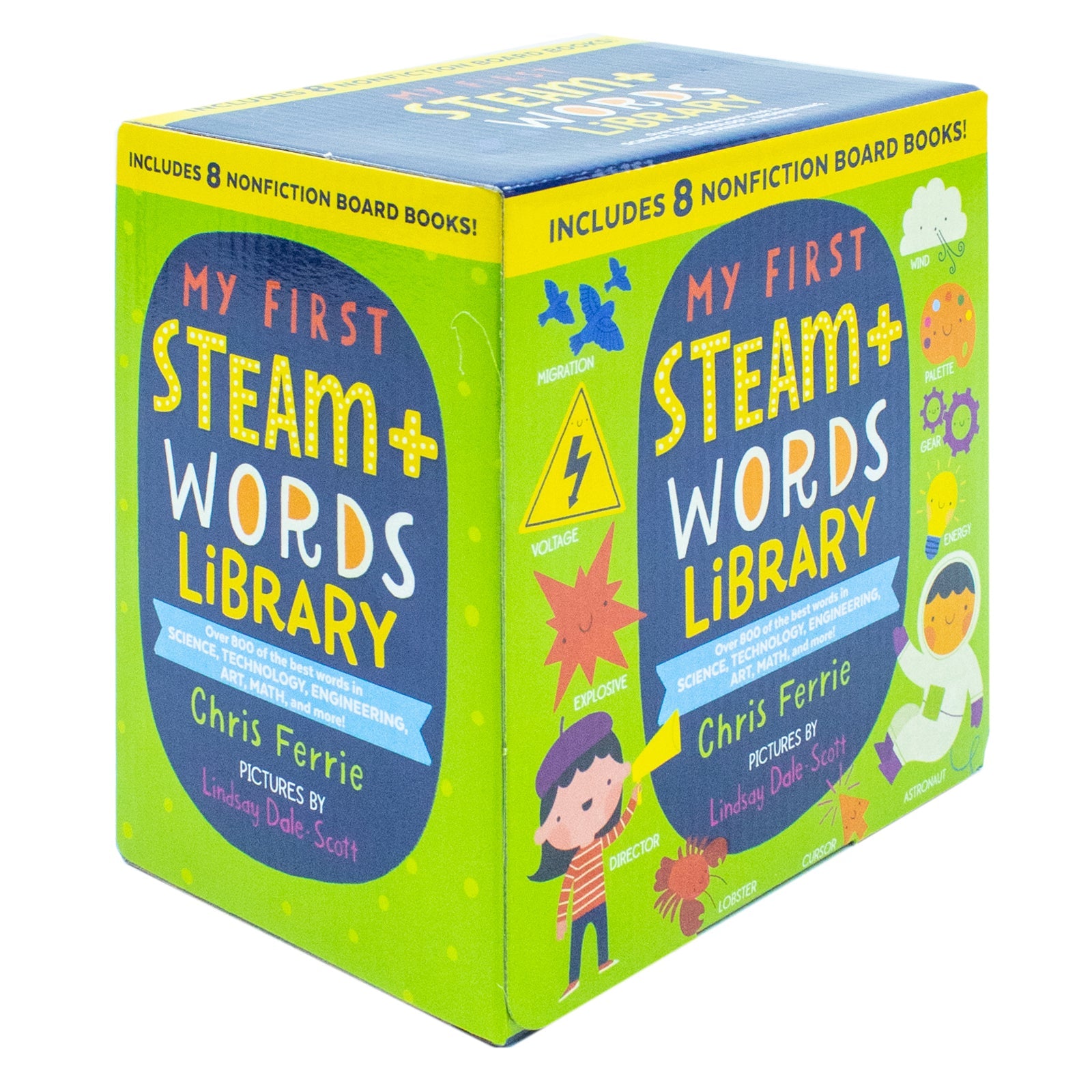 My First STEAM + Words Library 8 Book Set by Chris Ferrie |Educational Board Books for Kids,Early Learning, Literacy,Fun Activities & Preschool Skills