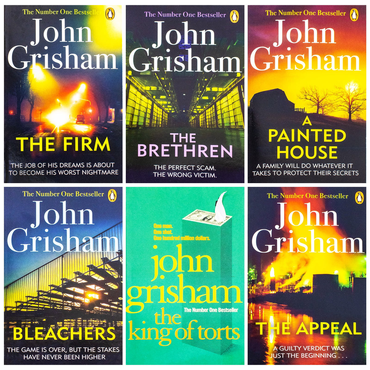 John Grisham 6 Book Collection Set (Bleachers,The Brethren, The Appeal, The Firm, A Painted House and The King Of Torts)