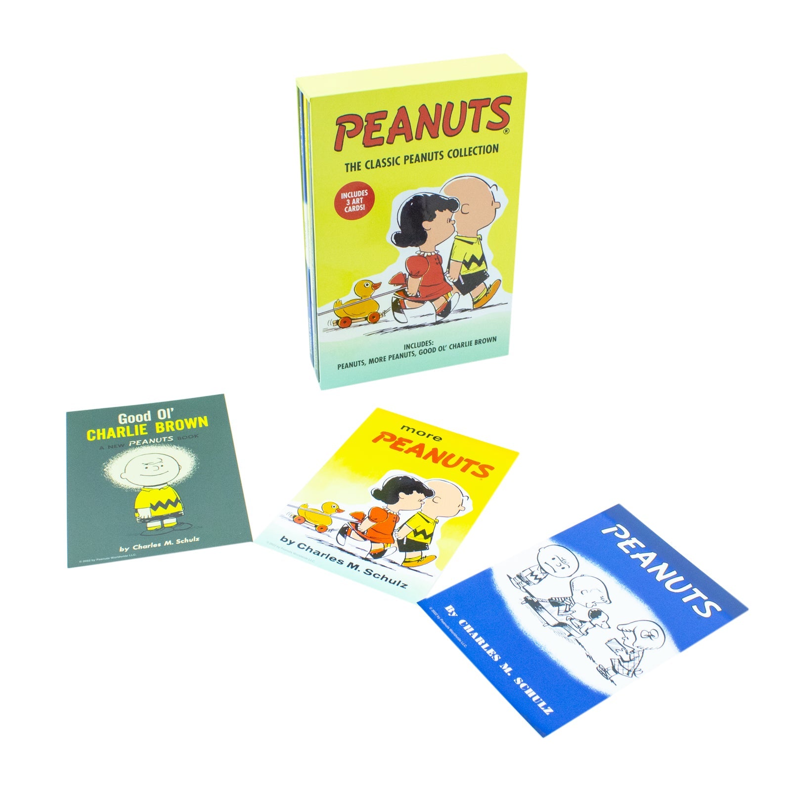 The Classic Peanuts Collection 3 Book Set By Charles M. Schulz (Includes 3 Art Cards)
