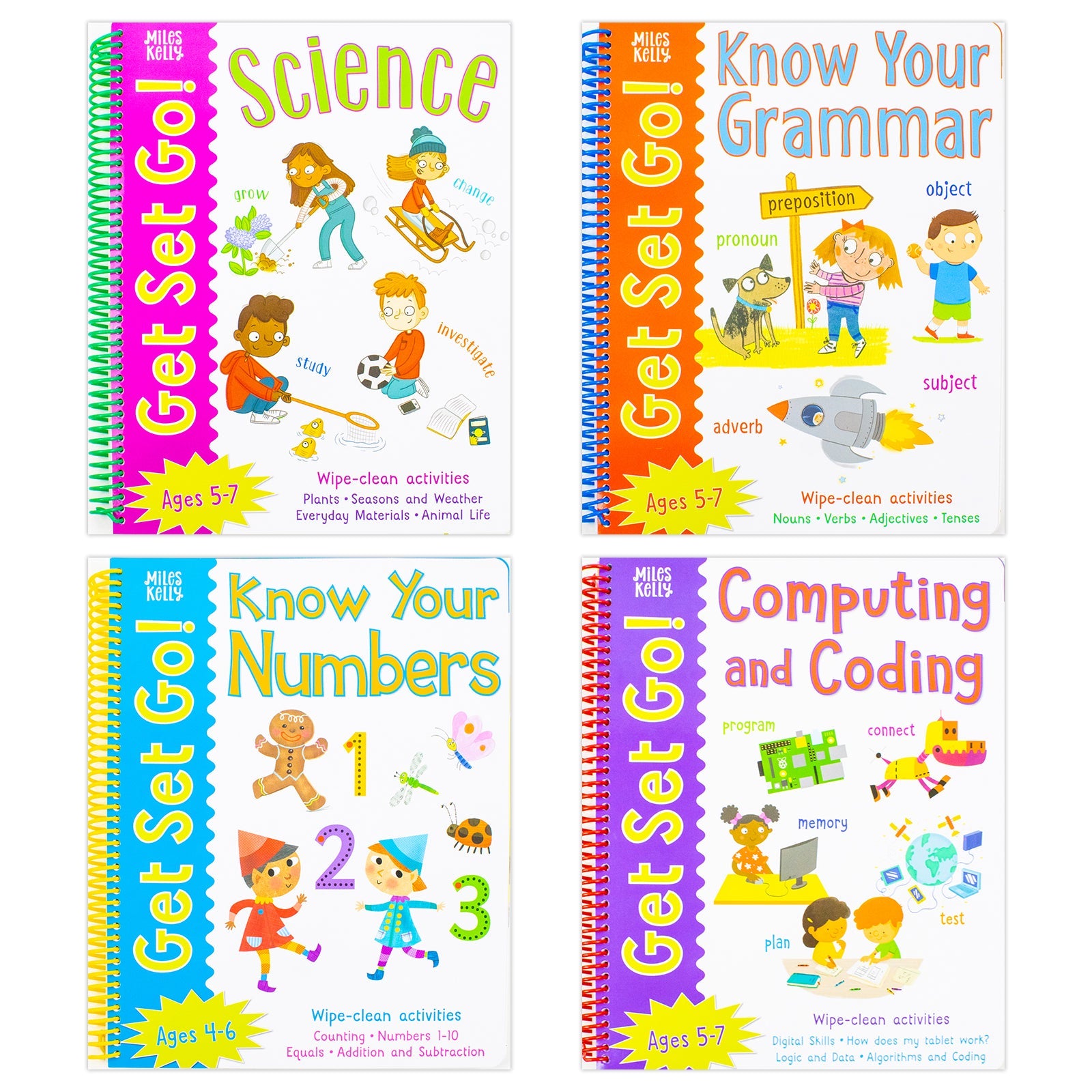 Wipe Clean Workbooks: Get Set Go Skills for School Set of 4 by Milles Kelly