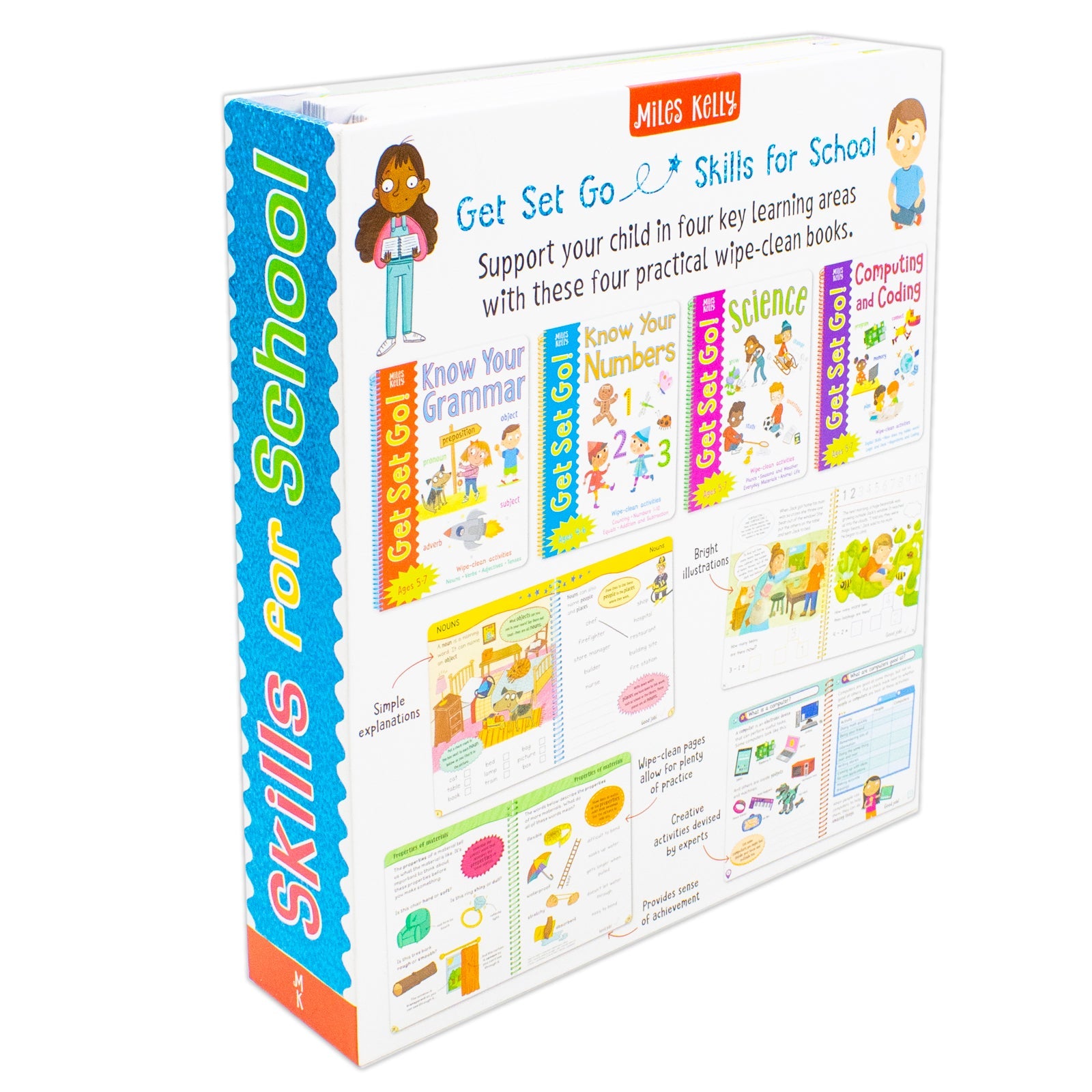 Wipe Clean Workbooks: Get Set Go Skills for School Set of 4 by Milles Kelly