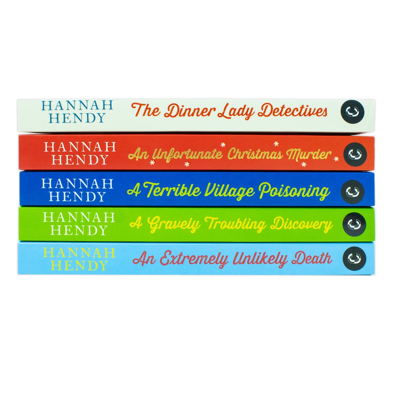 The Dinner Lady Detectives Collection 5 Books Set By Hannah Hendy ( Unfortunate Christmas, Terrible Village, Extremely Unlikely, Gravely Troubling, Dinner Lady)