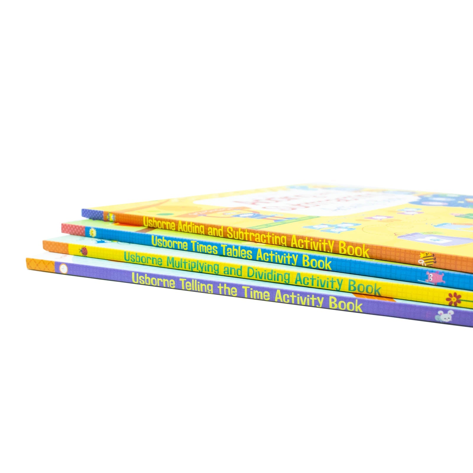 Usborne Children Maths Activity 4-Book Educational Workbooks Collection Set | Addition, Subtraction, Times Tables, Telling Time & Multiplication | Fun & Interactive Learning for 7+ years