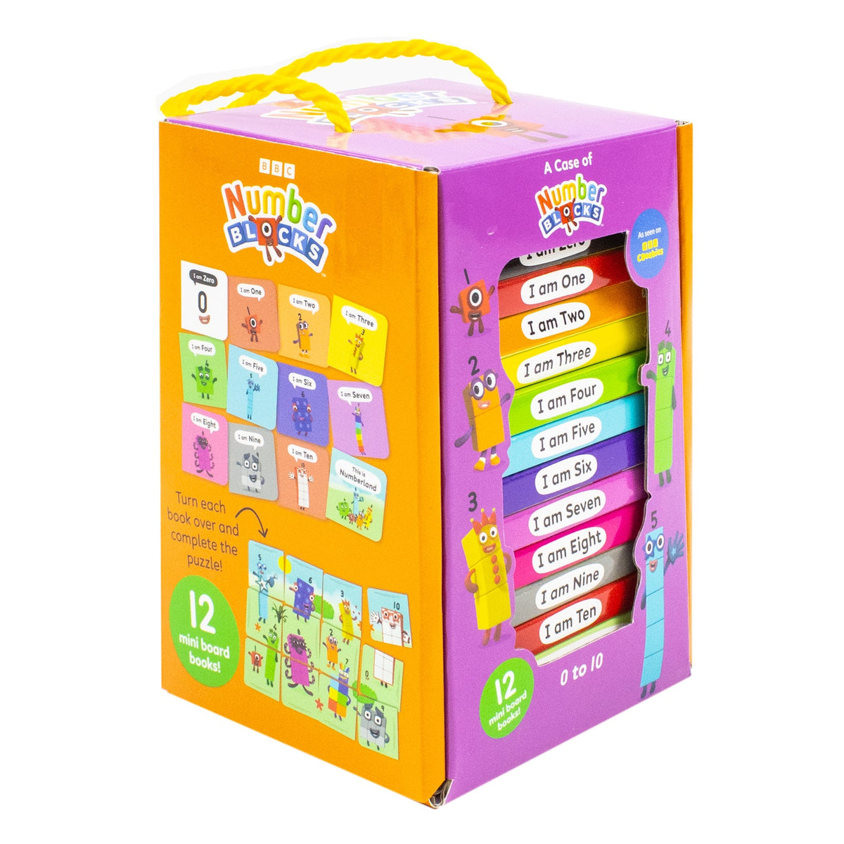 Numberblocks 12 Mini Board Books Collection Carry Case – Early Learning Counting Books for Preschool & Travel