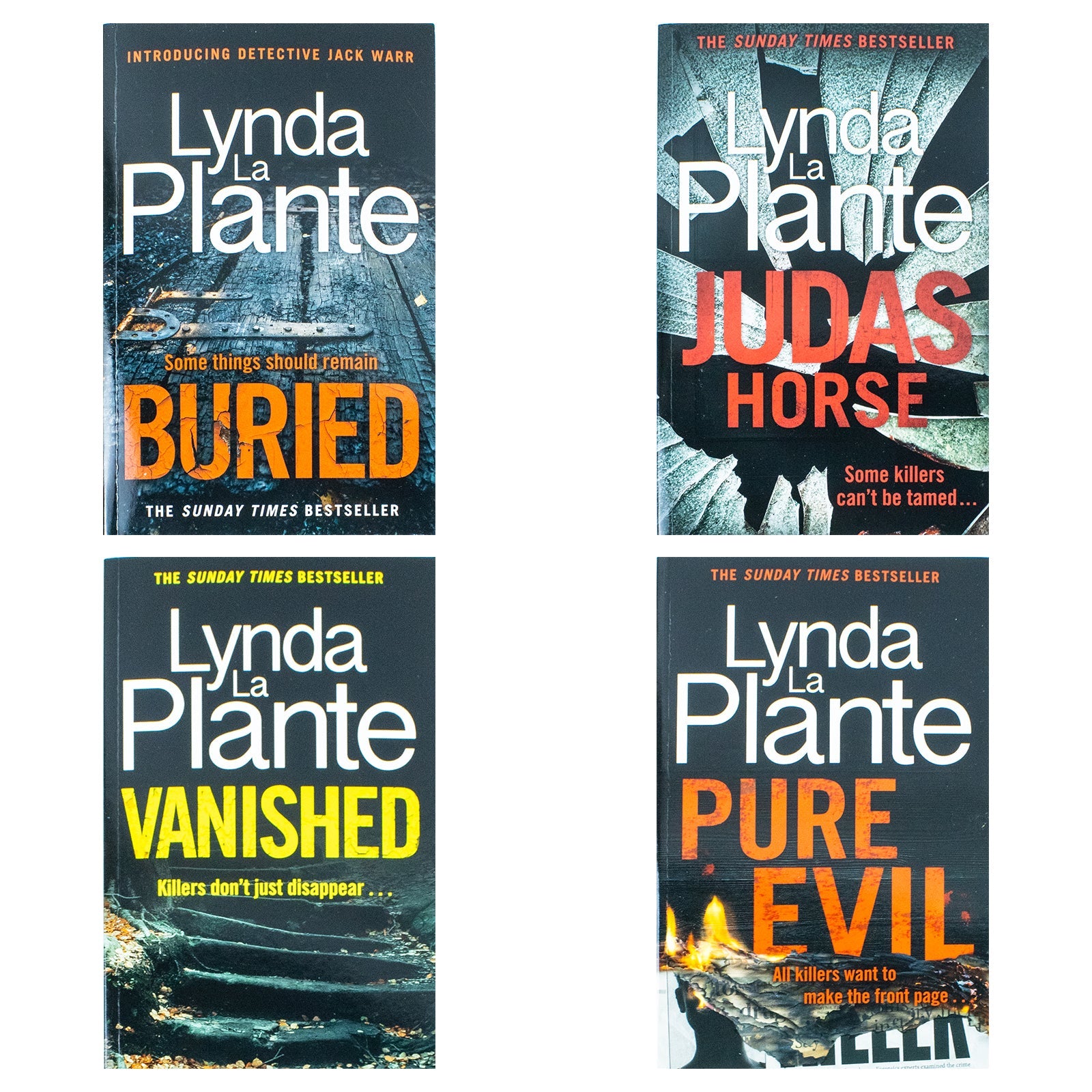 Detective Jack Warr Series & Pure Evil 4 Books Collection Set By Lynda La Plante (Judas Horse, Pure Evil, Vanished, Buried)