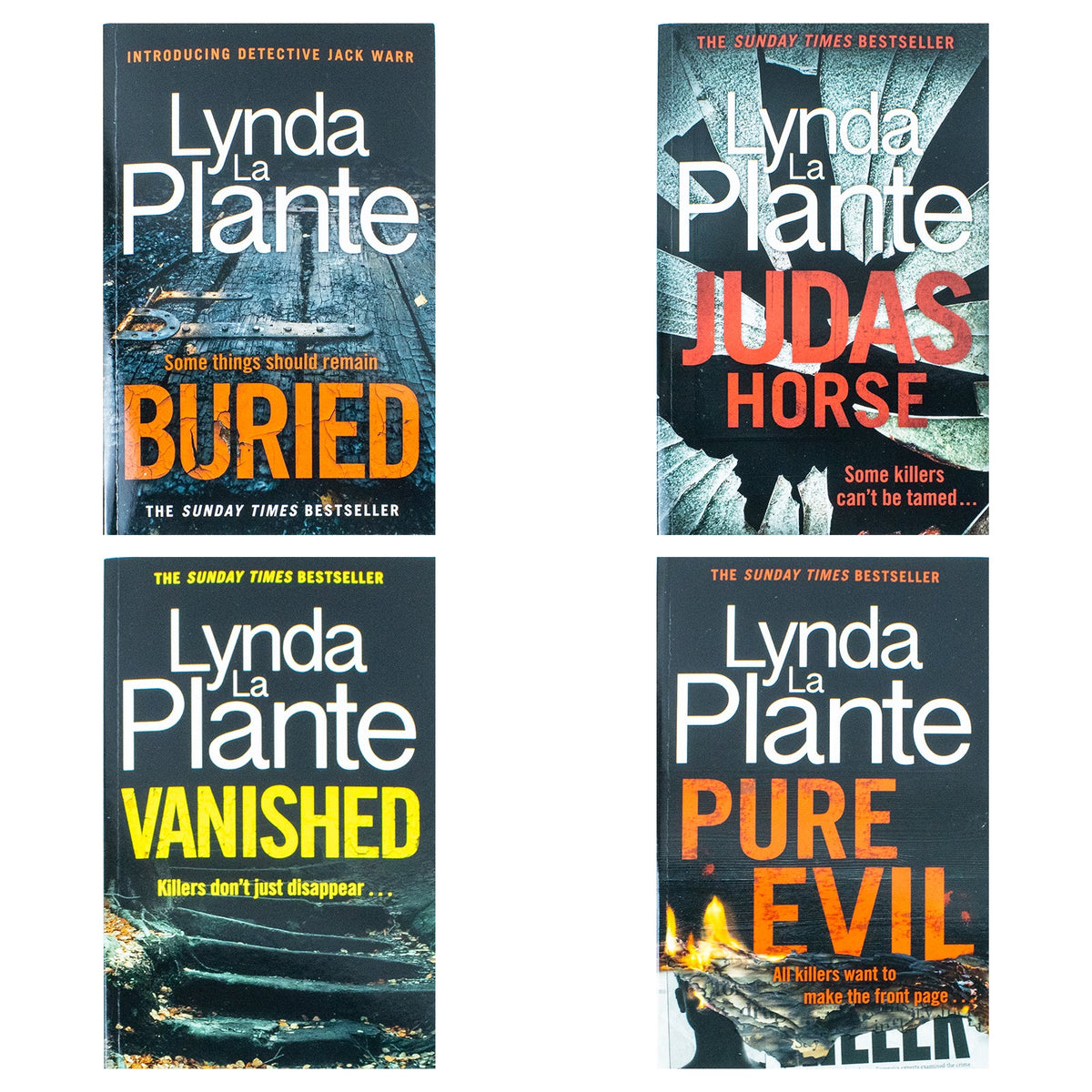 Detective Jack Warr Series & Pure Evil 4 Books Collection Set By Lynda La Plante (Judas Horse, Pure Evil, Vanished, Buried)