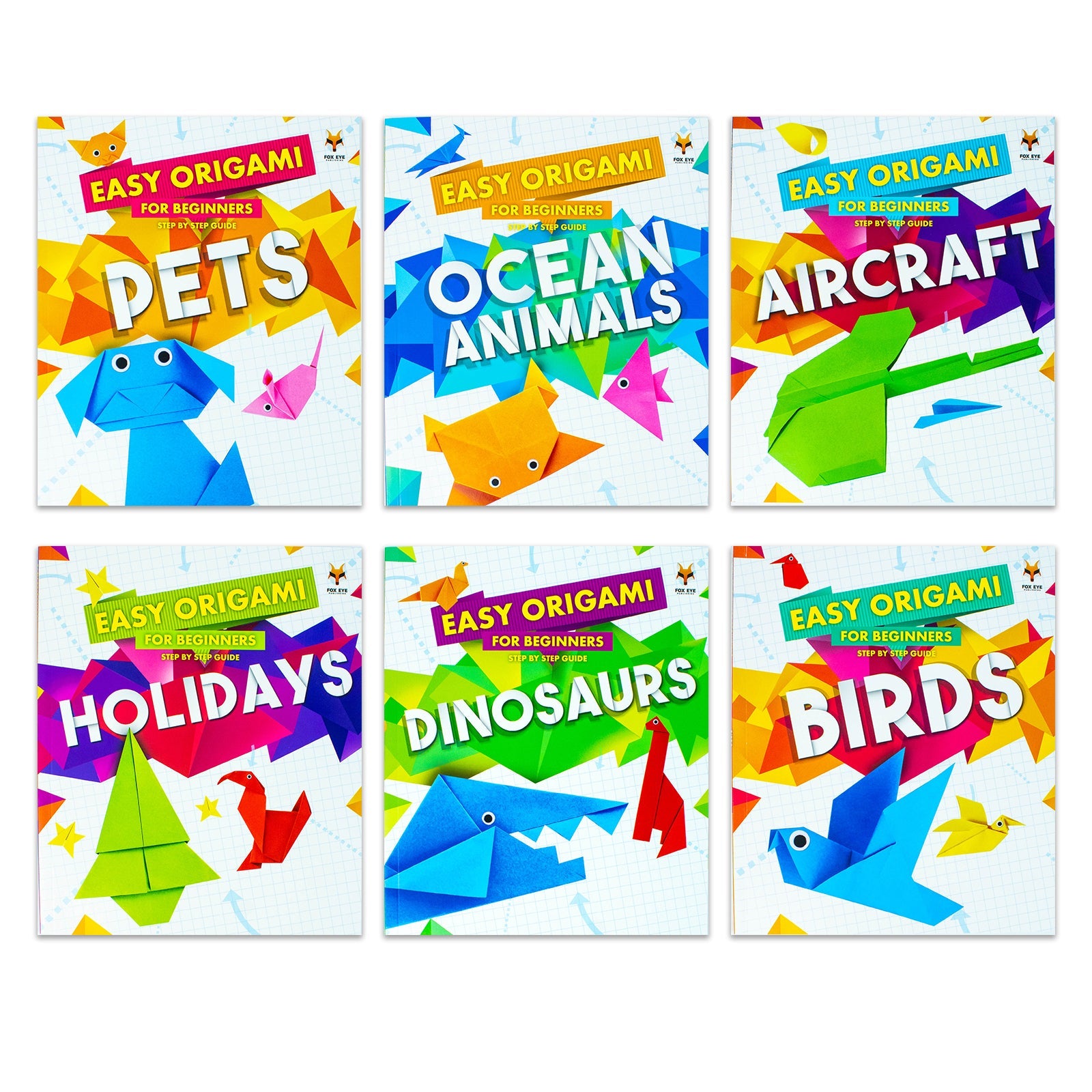 Step-by-Step Guide to Easy Origami for Beginners – 8 Book Set: Fun Paper Crafts for Kids with Birds, Dinosaurs, Pets, Animals & Creative Activities