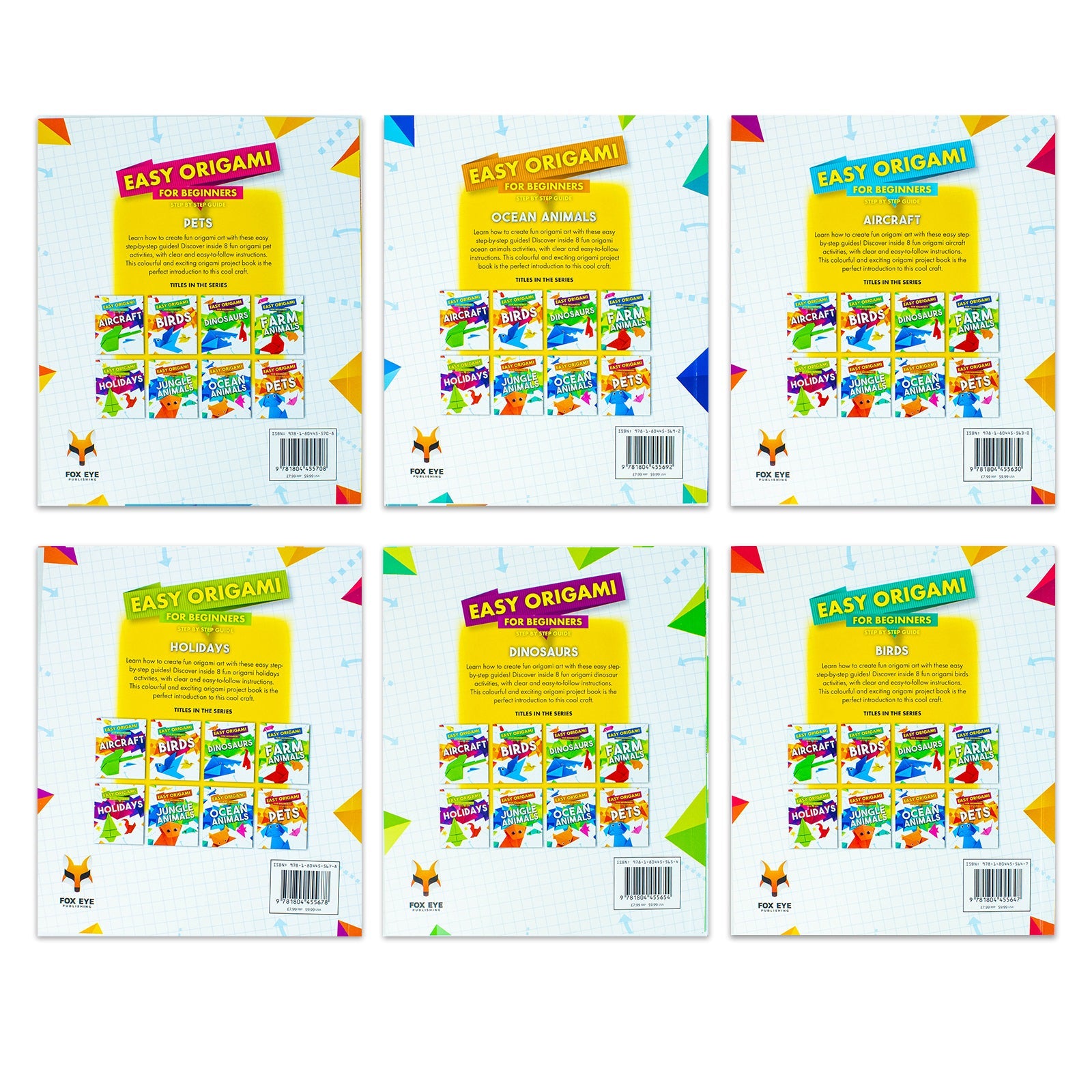 Step-by-Step Guide to Easy Origami for Beginners – 8 Book Set: Fun Paper Crafts for Kids with Birds, Dinosaurs, Pets, Animals & Creative Activities