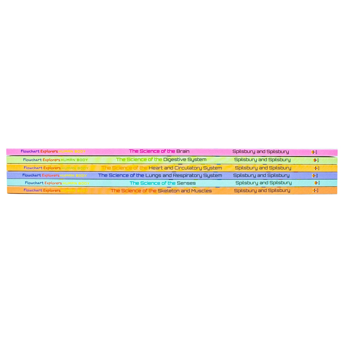 Flowchart Explorers Human Body STEM 6 Science Books Set: (Brain, Digestive, Heart, Lungs, Senses, Skeleton)