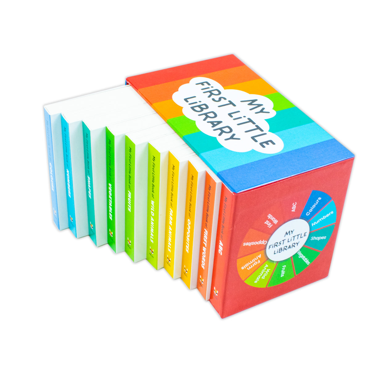 My First Little Library – 10 Board Books Set Collection | Early Learning for Babies & Toddlers (ABC, Numbers, Shapes, Colors, Animals & More)