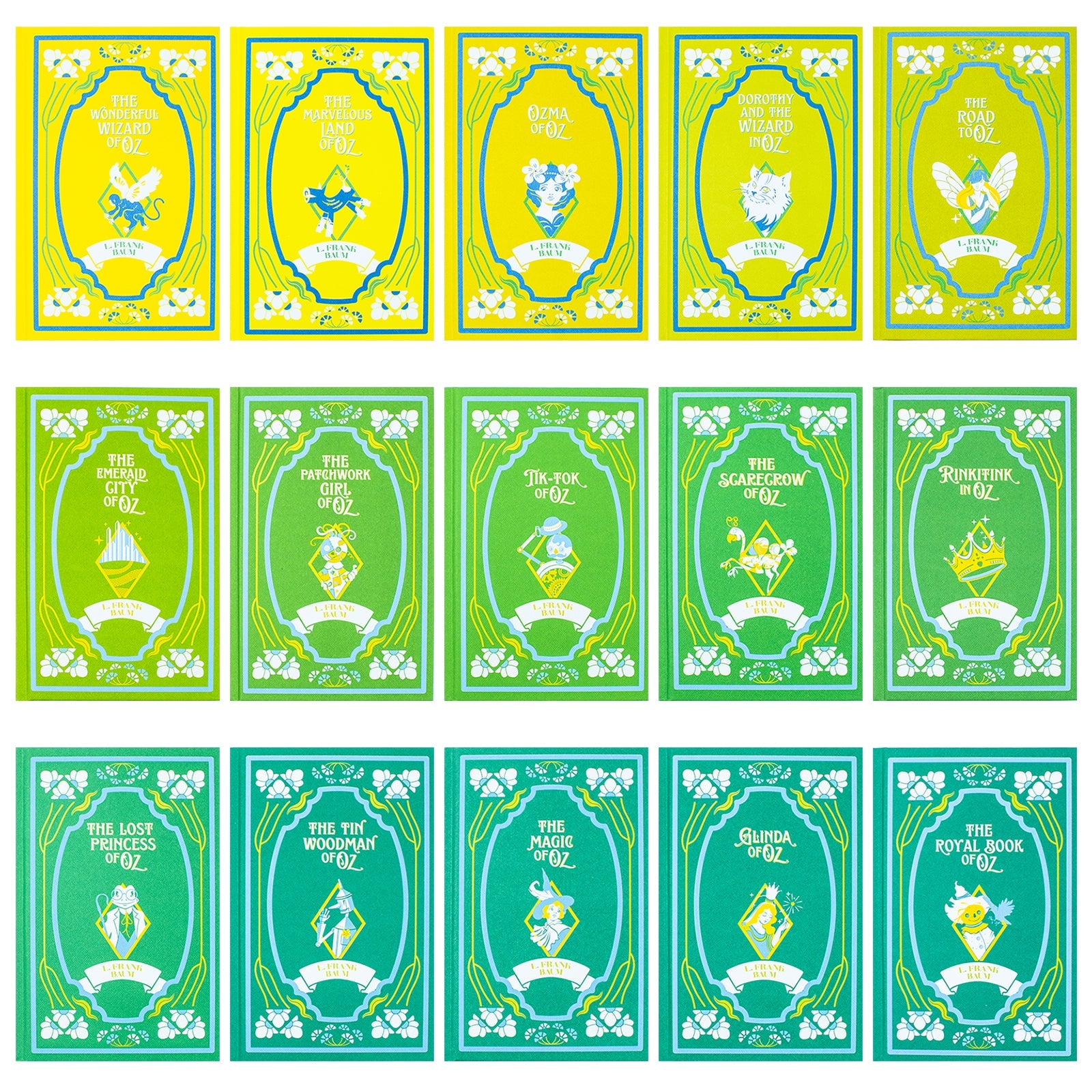 The Wizard of Oz 15 Book Deluxe Hardcover Collection for Young Readers Classic Illustrated Wicked Fantasy Adventure Tales of Magic Imagination Fun & Family Series