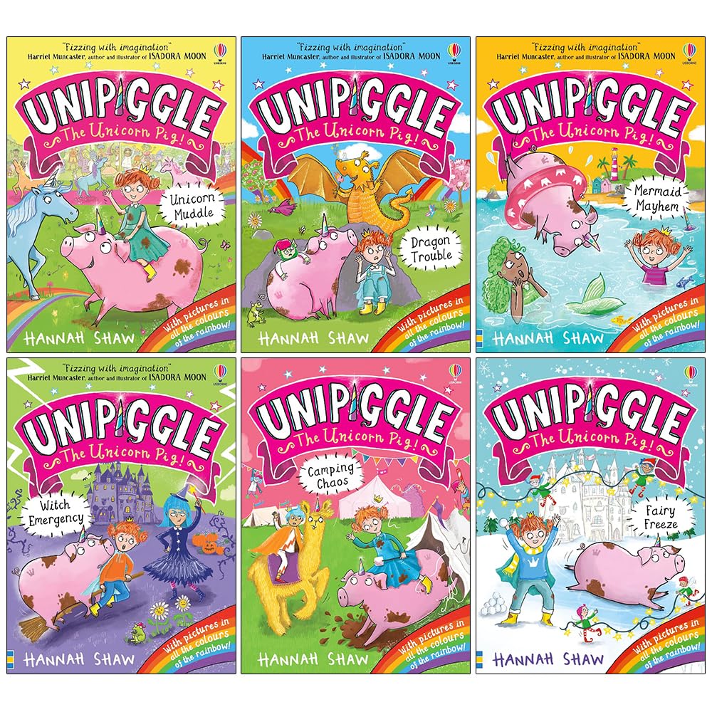 Unipiggle the Unicorn Pig Series – 6-Book Collection by Hannah Shaw | Magical Fantasy Adventure for Children with Dragons, Mermaids, Witches & Fairies