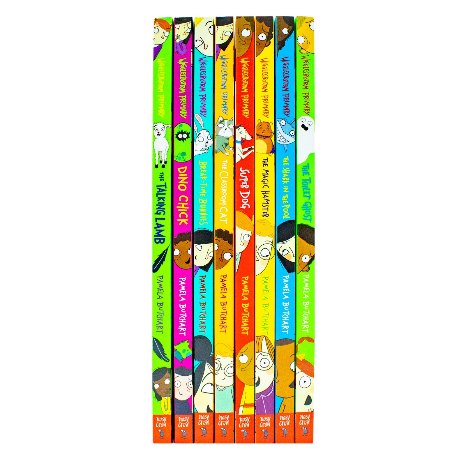 Wigglesbottom Primary 8-Book Collection by Pamela Butchart – Hilarious & Adventurous Children's Stories | Toilet Ghost, Shark in the Pool & More